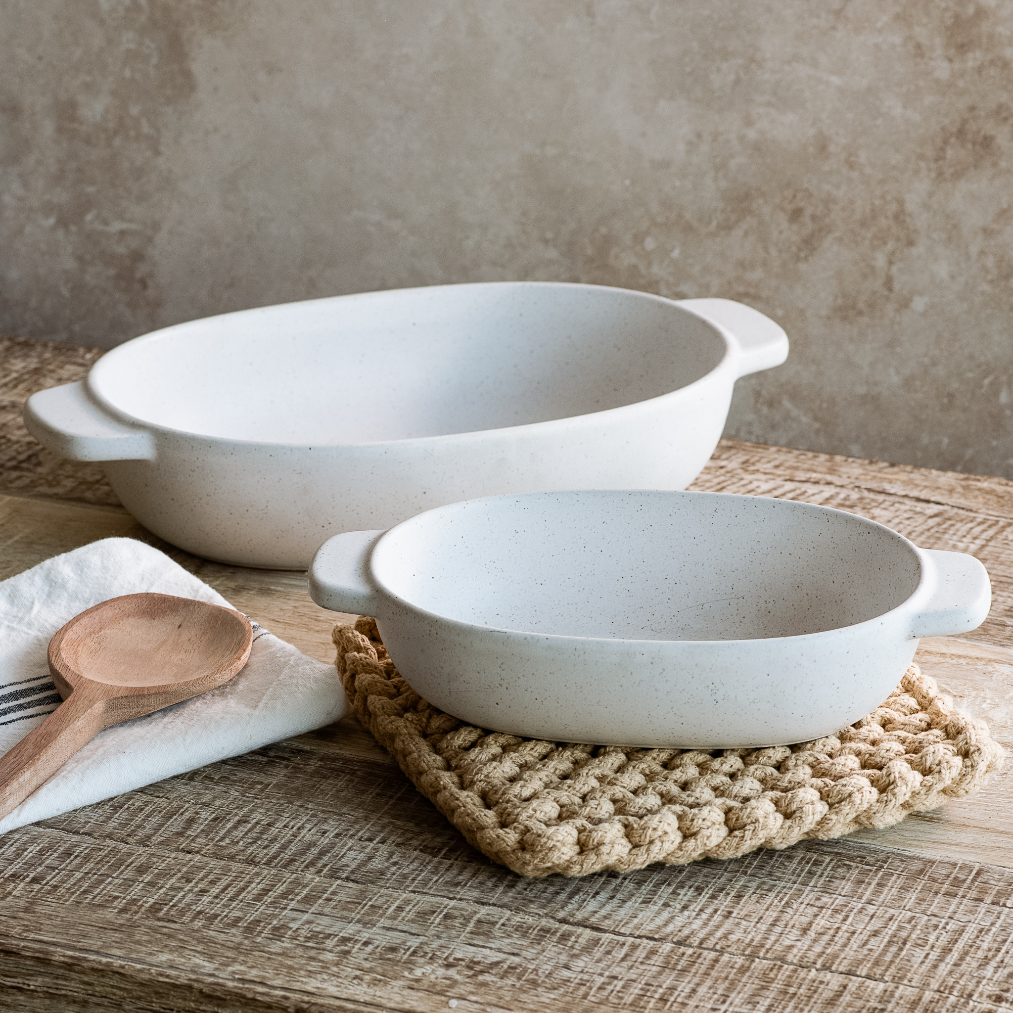 S/2 White Baking Dishes