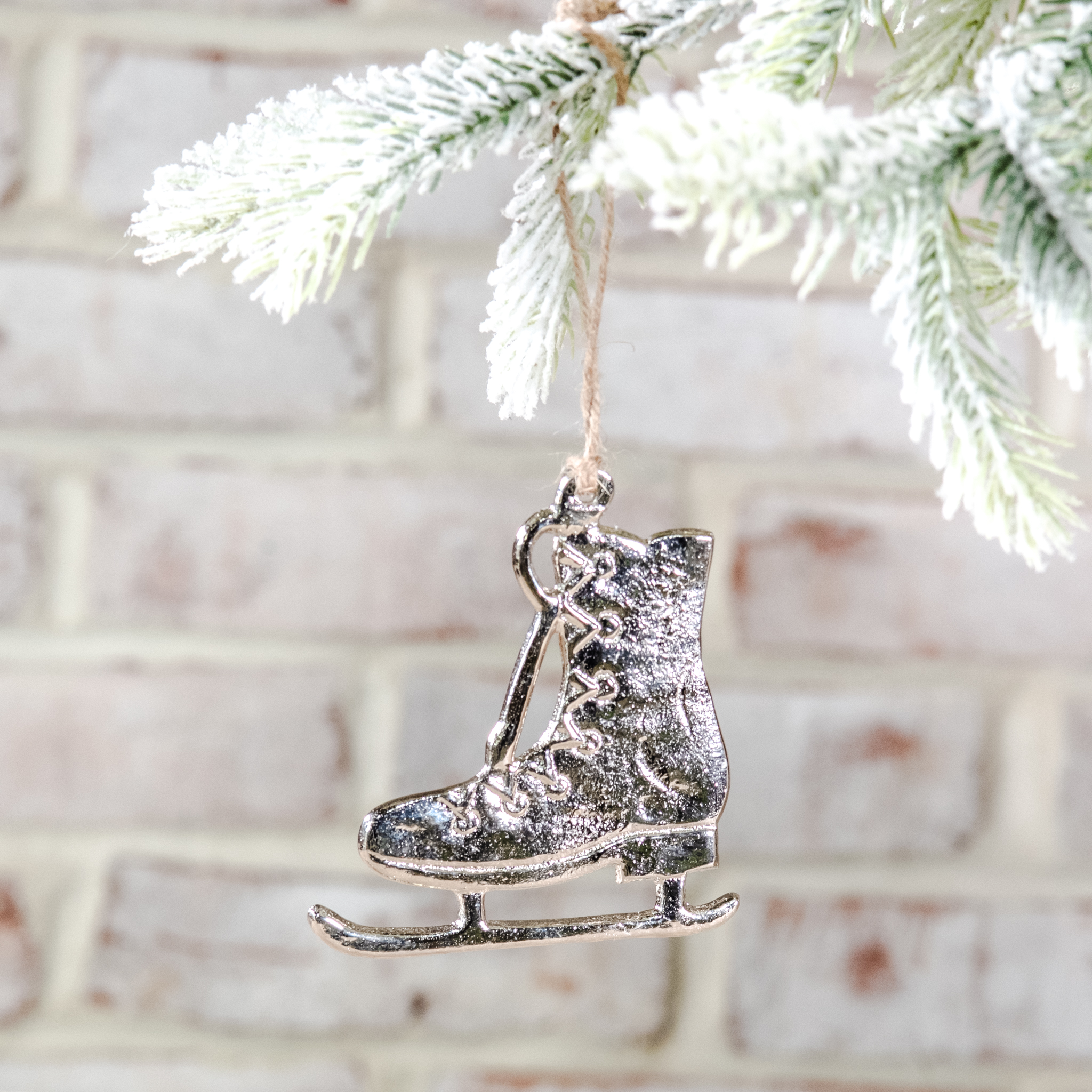 *Inner* 3.5"W Silver Ice Skate Ornament