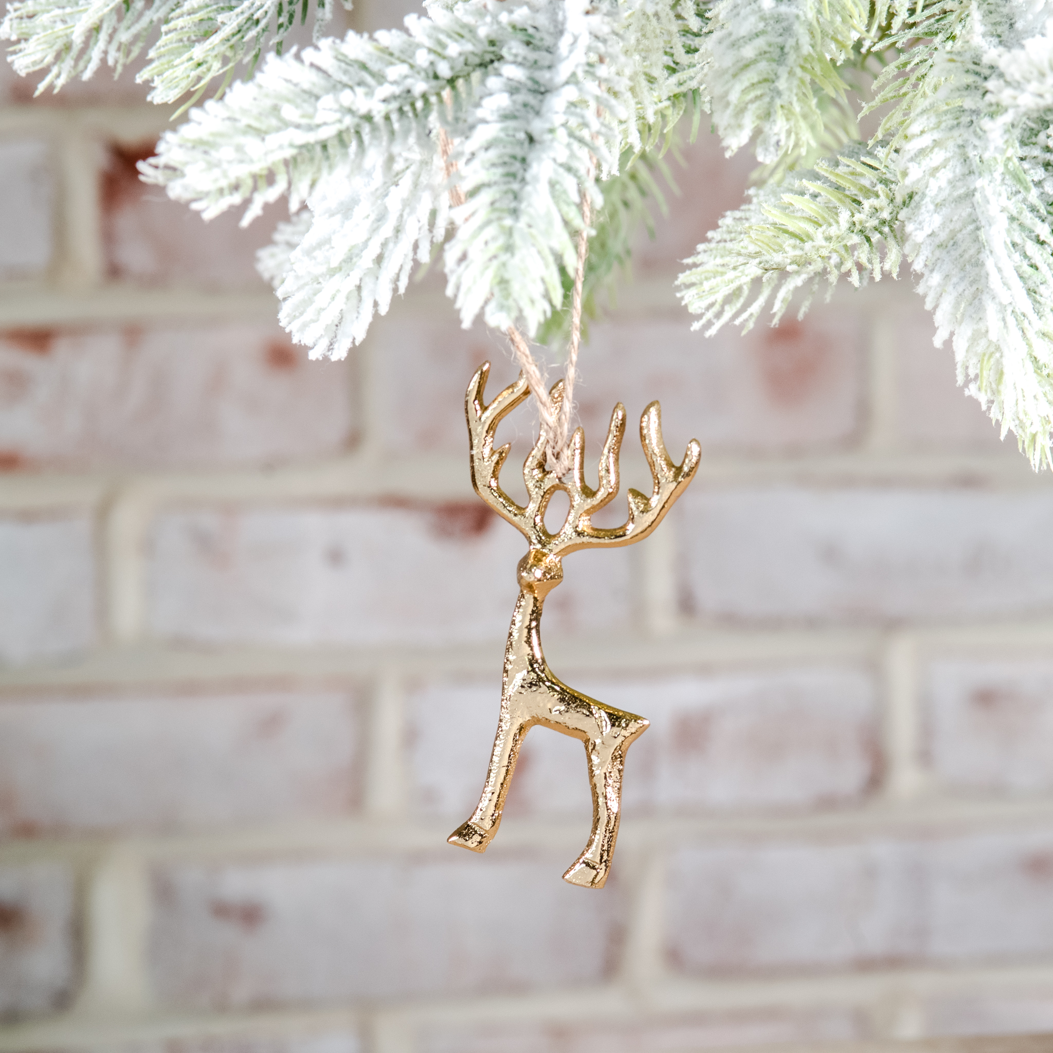 *Inner* 2"W Gold Reindeer Ornament