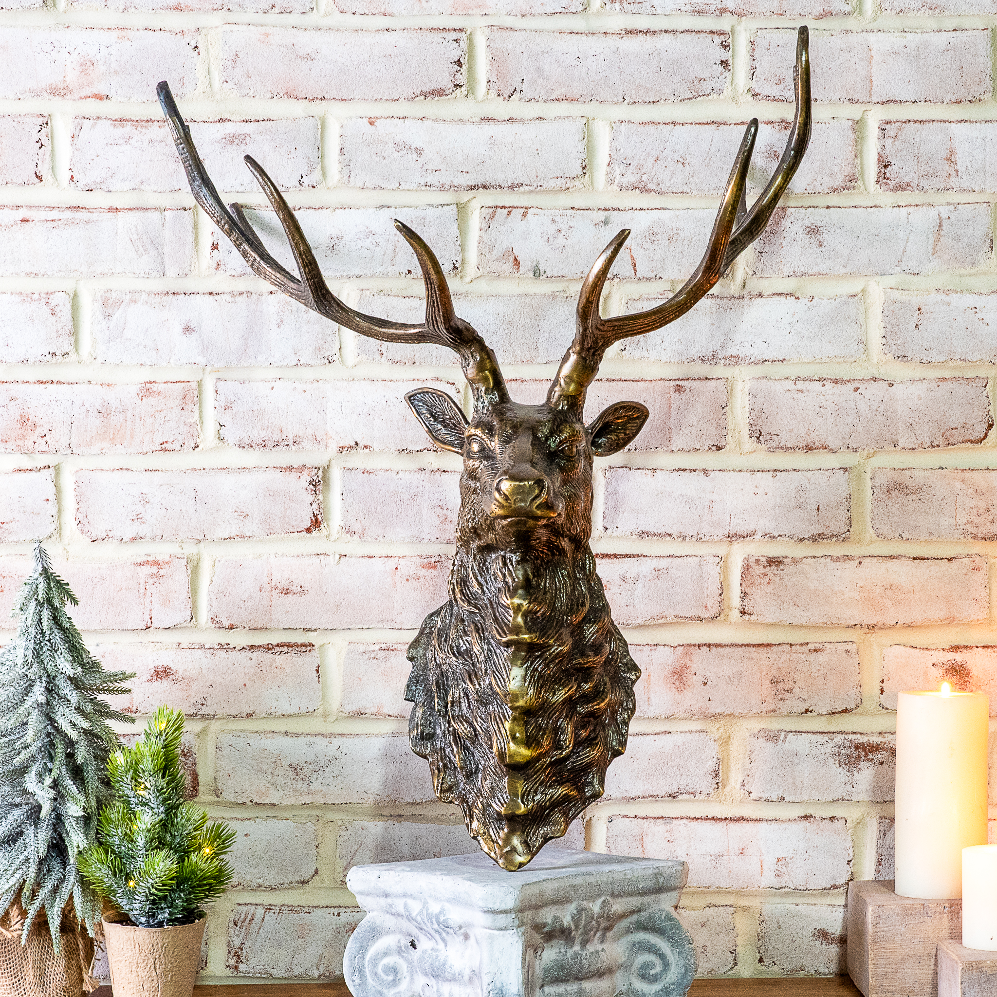 22" Antique Deer Head