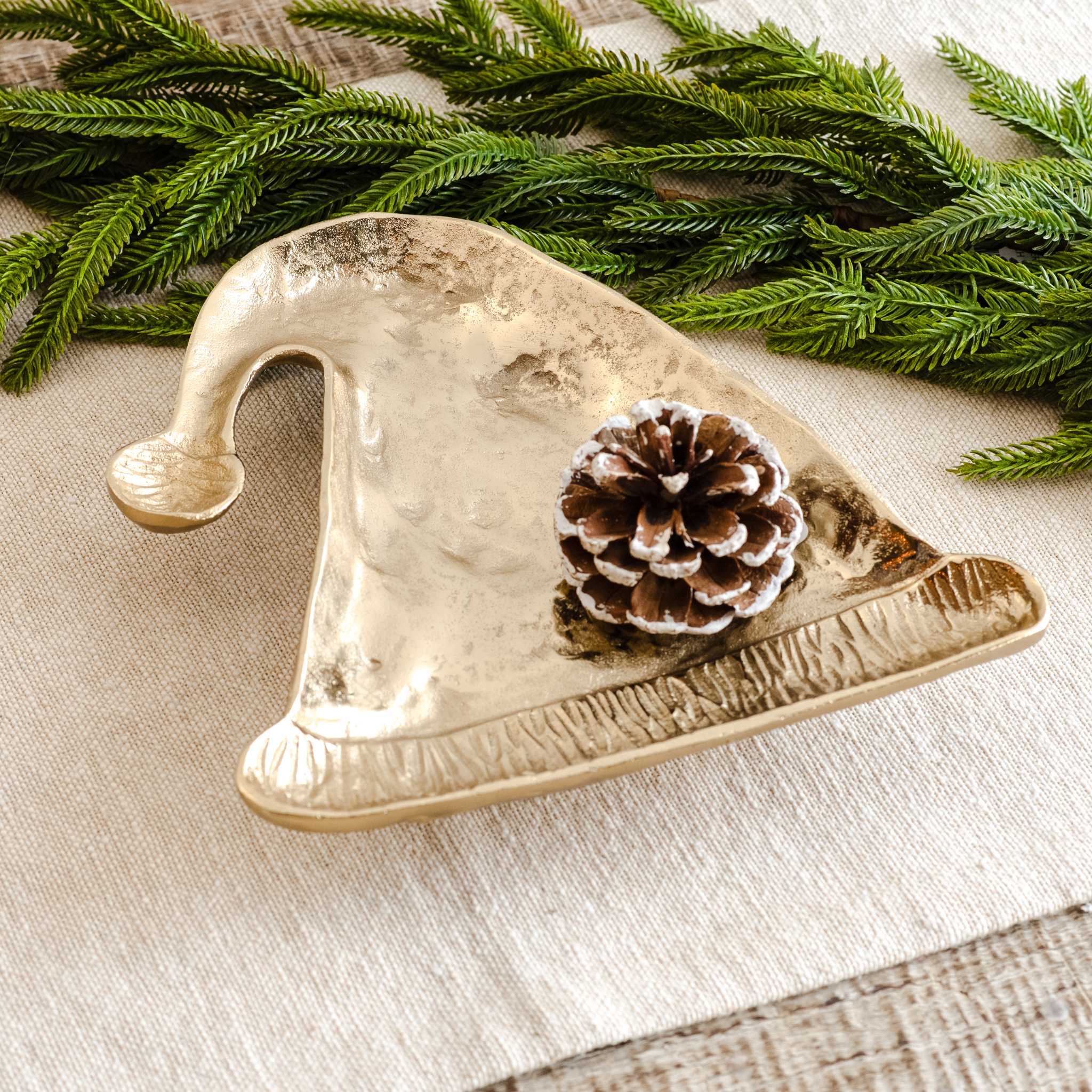 8.5" Gold Christmas Cap Tray