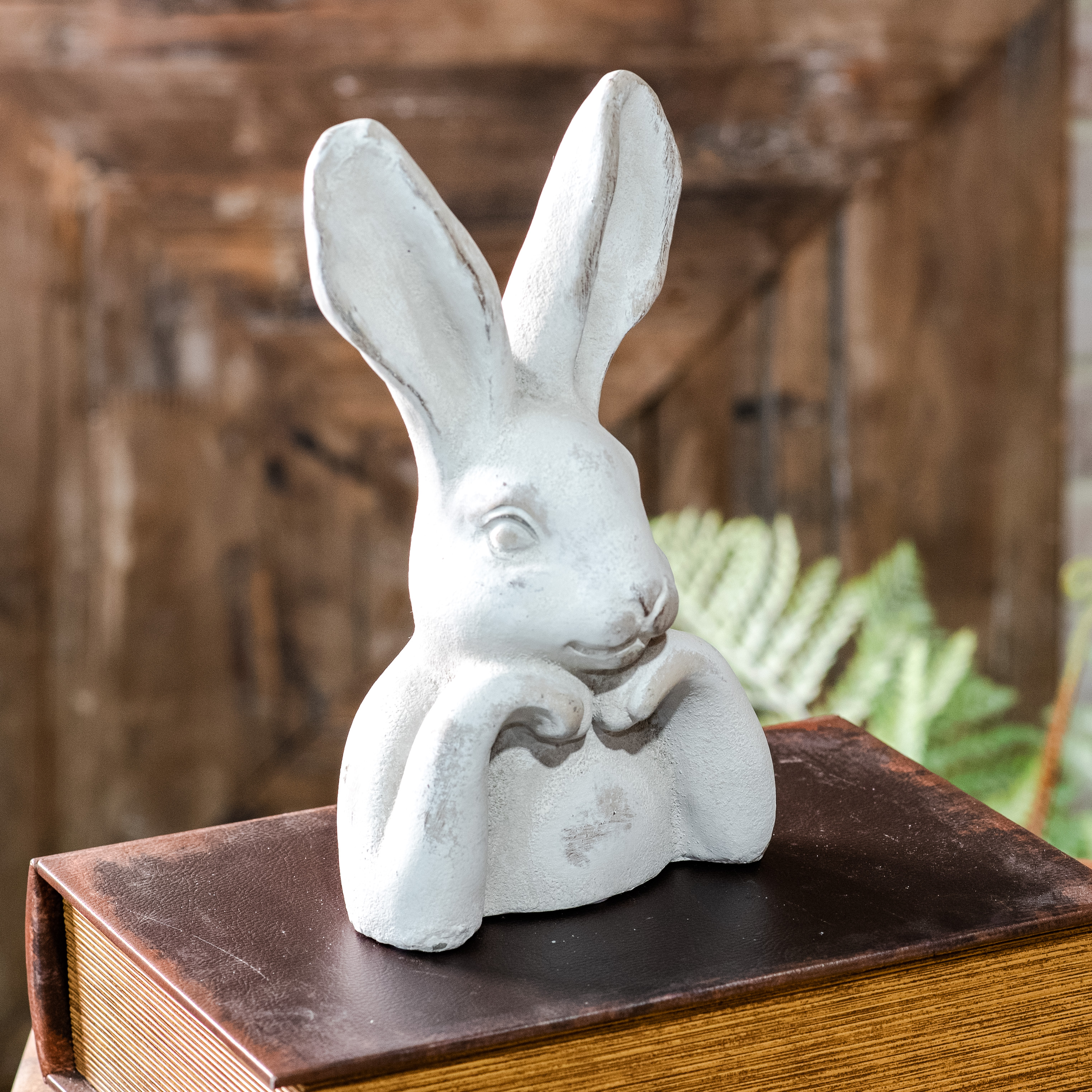 9"H White Peter Rabbit Decor