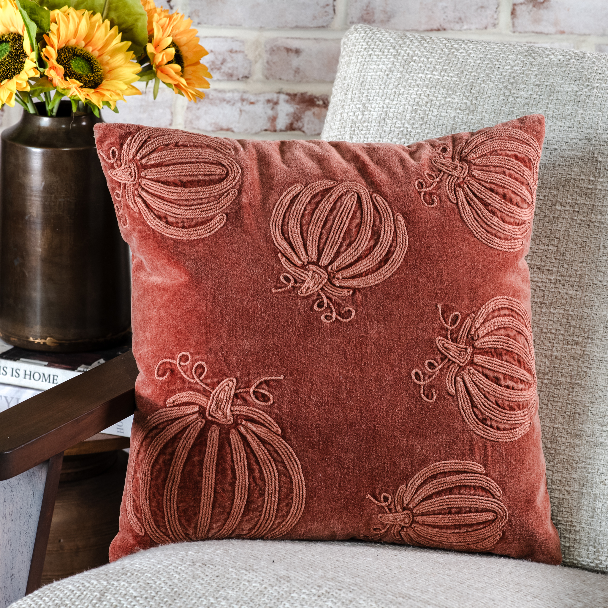 *Inner* 18 X 18 Auburn Pumpkin Pillow