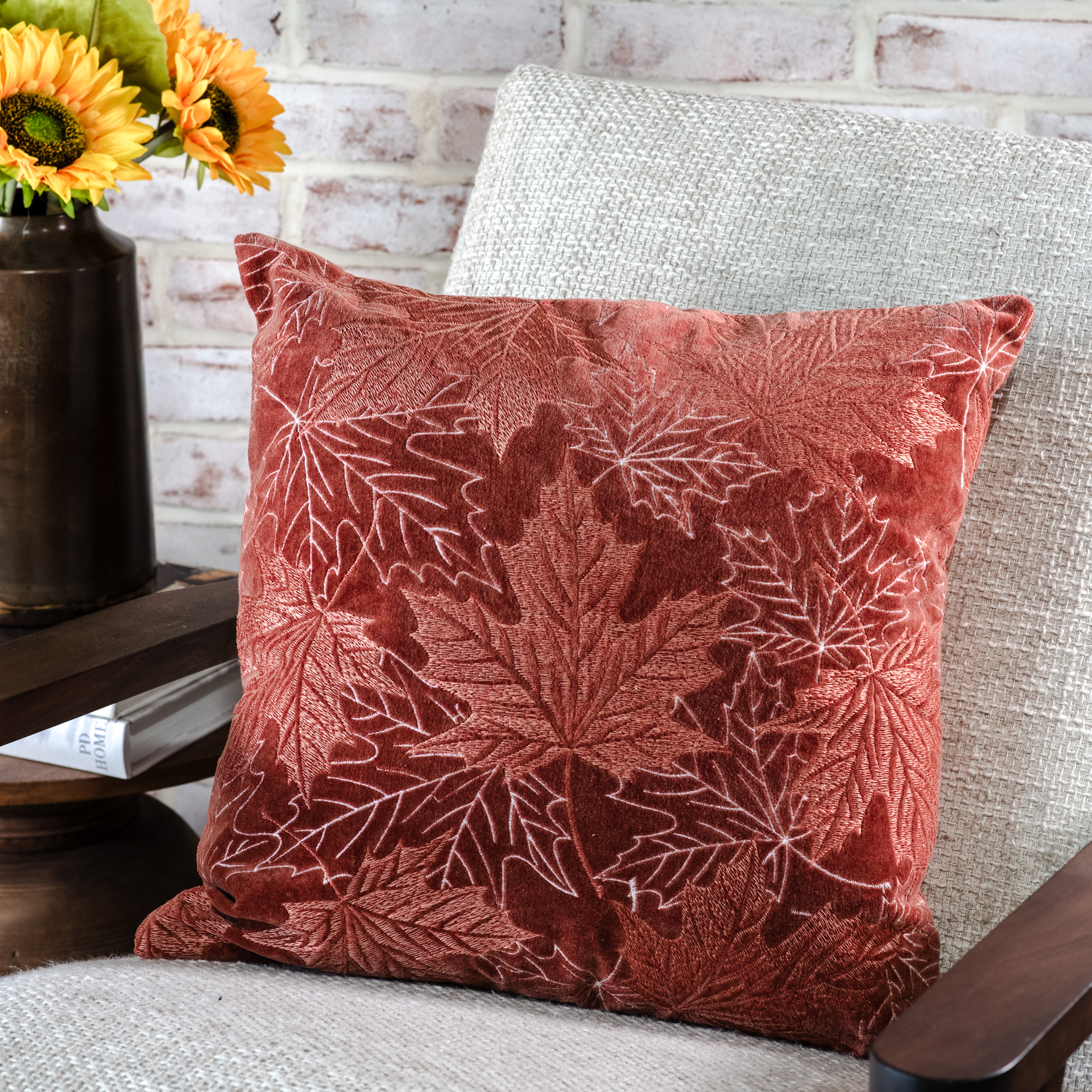 *Inner* 18 X 18 Auburn Leaves Pillow