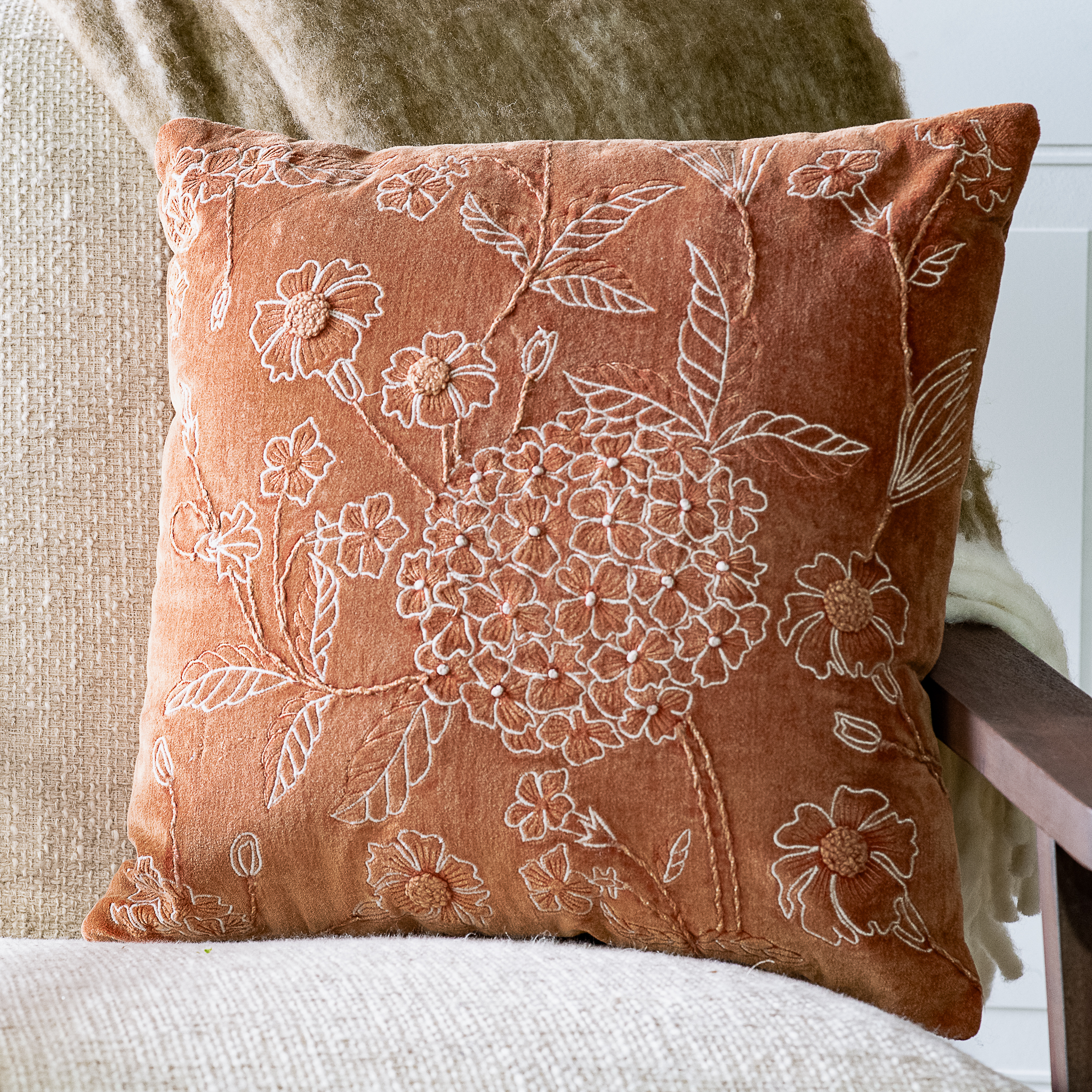 *Inner* 18 X 18 Velvet Flower Pillow
