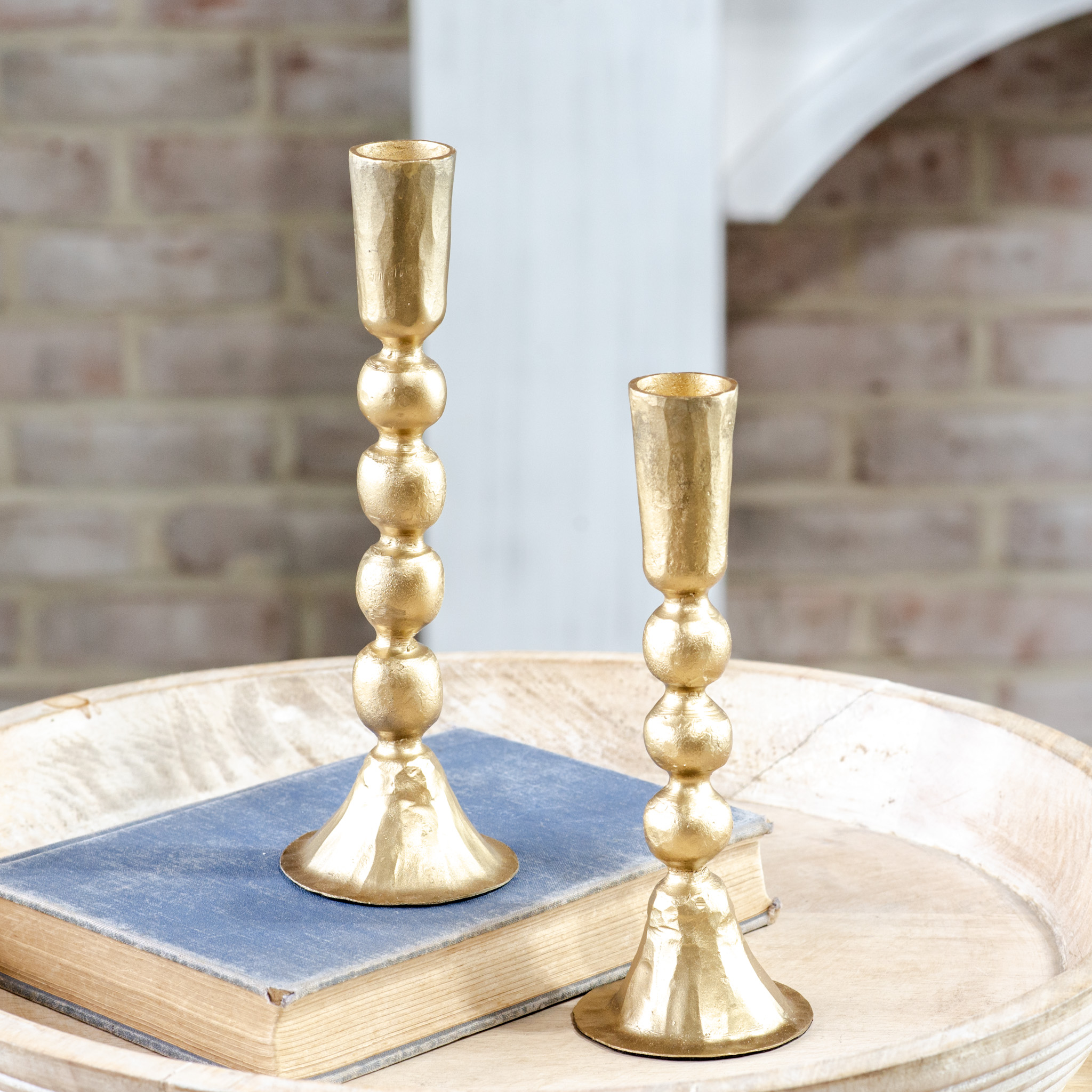 *Inner* S/2 Gold Ball Candlestick Holders