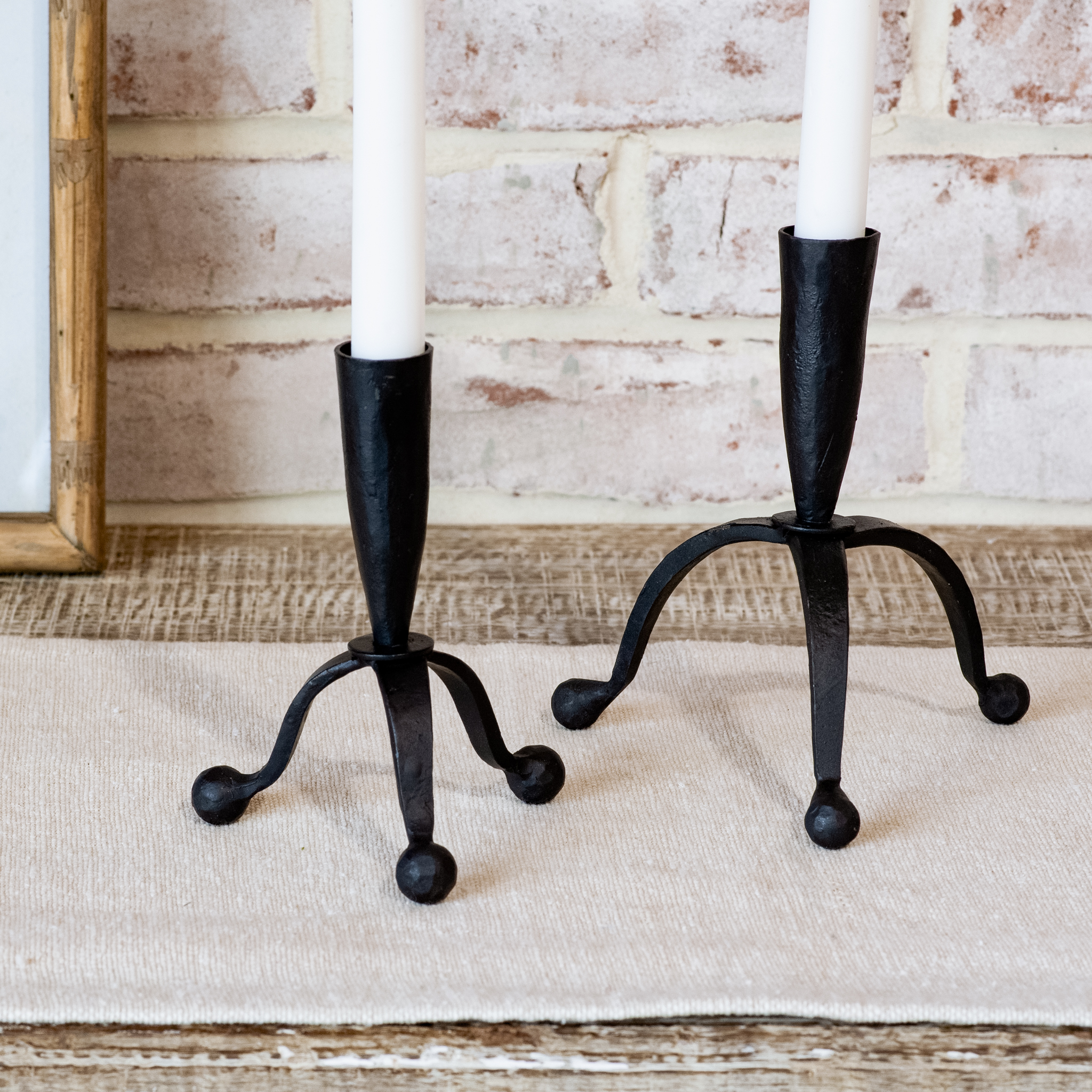 S/2 Black Iron Taper Holders