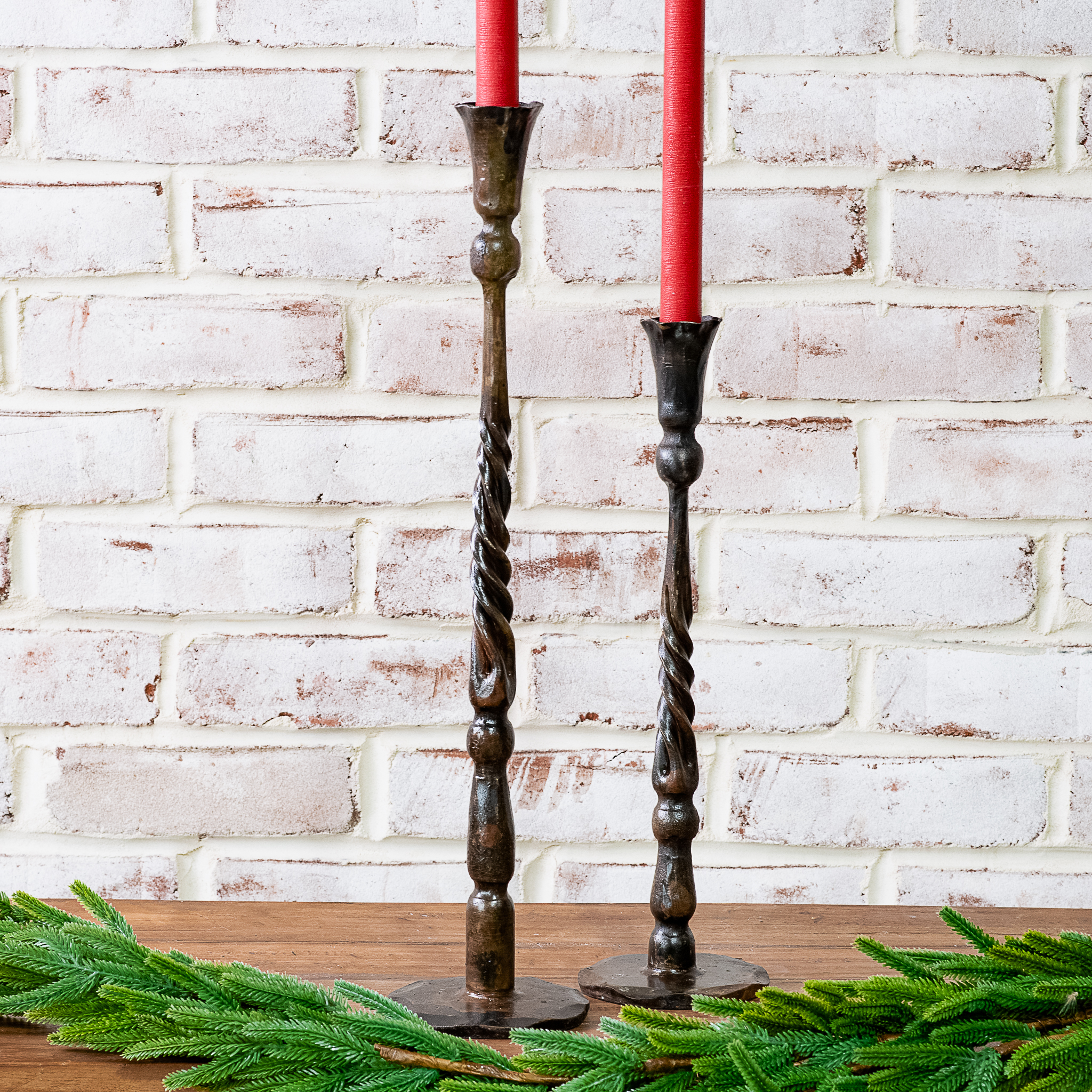 S/2 Metal Twist Candle Holders