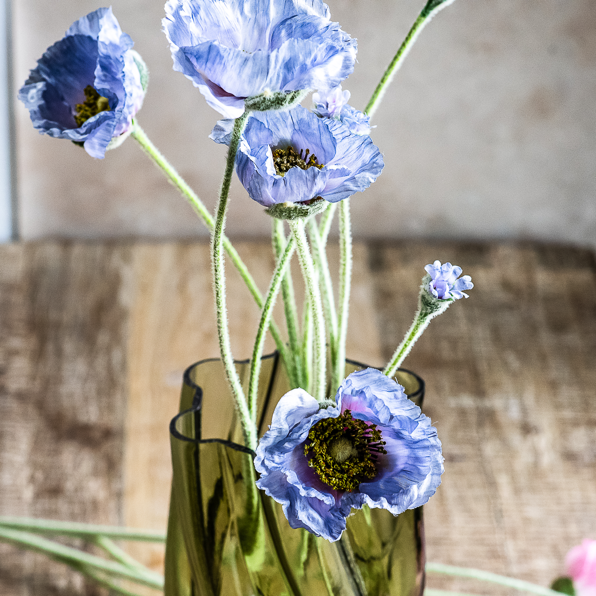 *Inner* 26" Blue Poppy Flower Stem