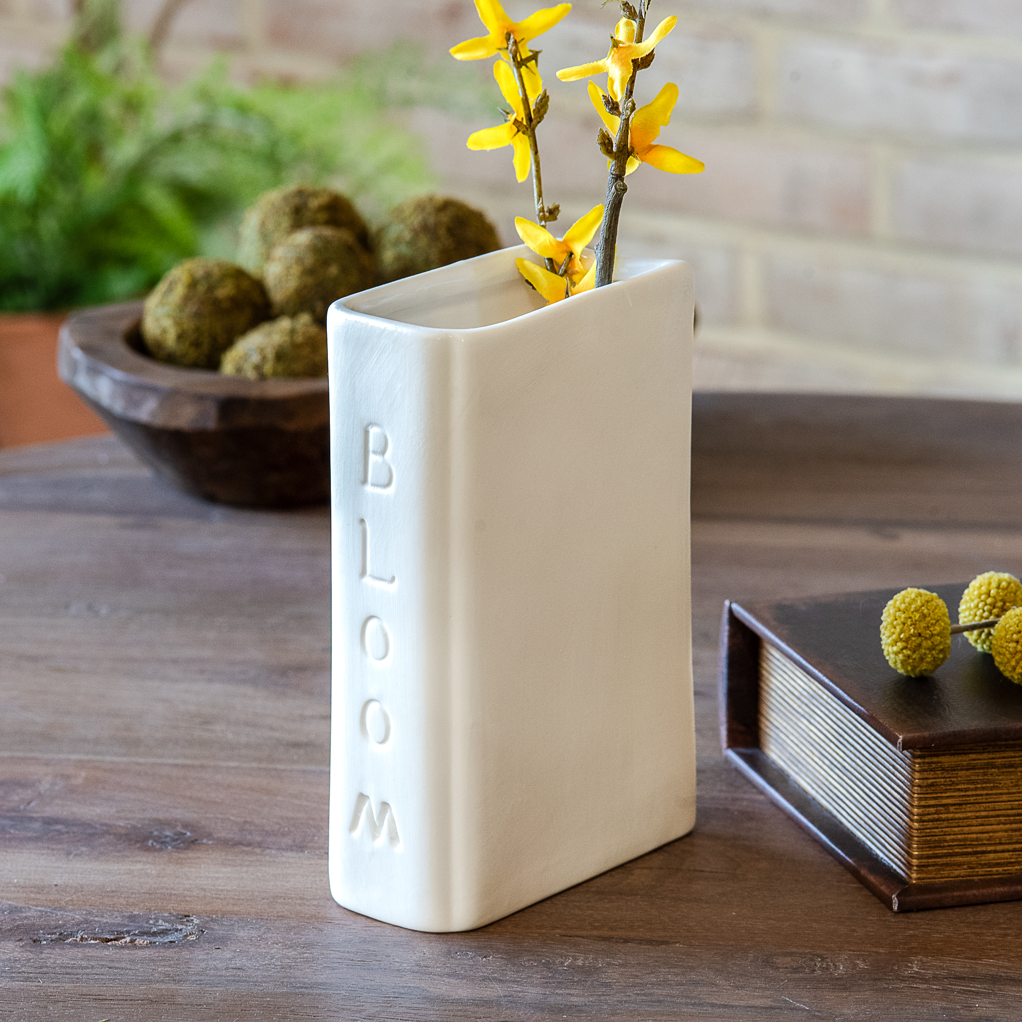 6.8" H. Book Shaped Ceramic Planter