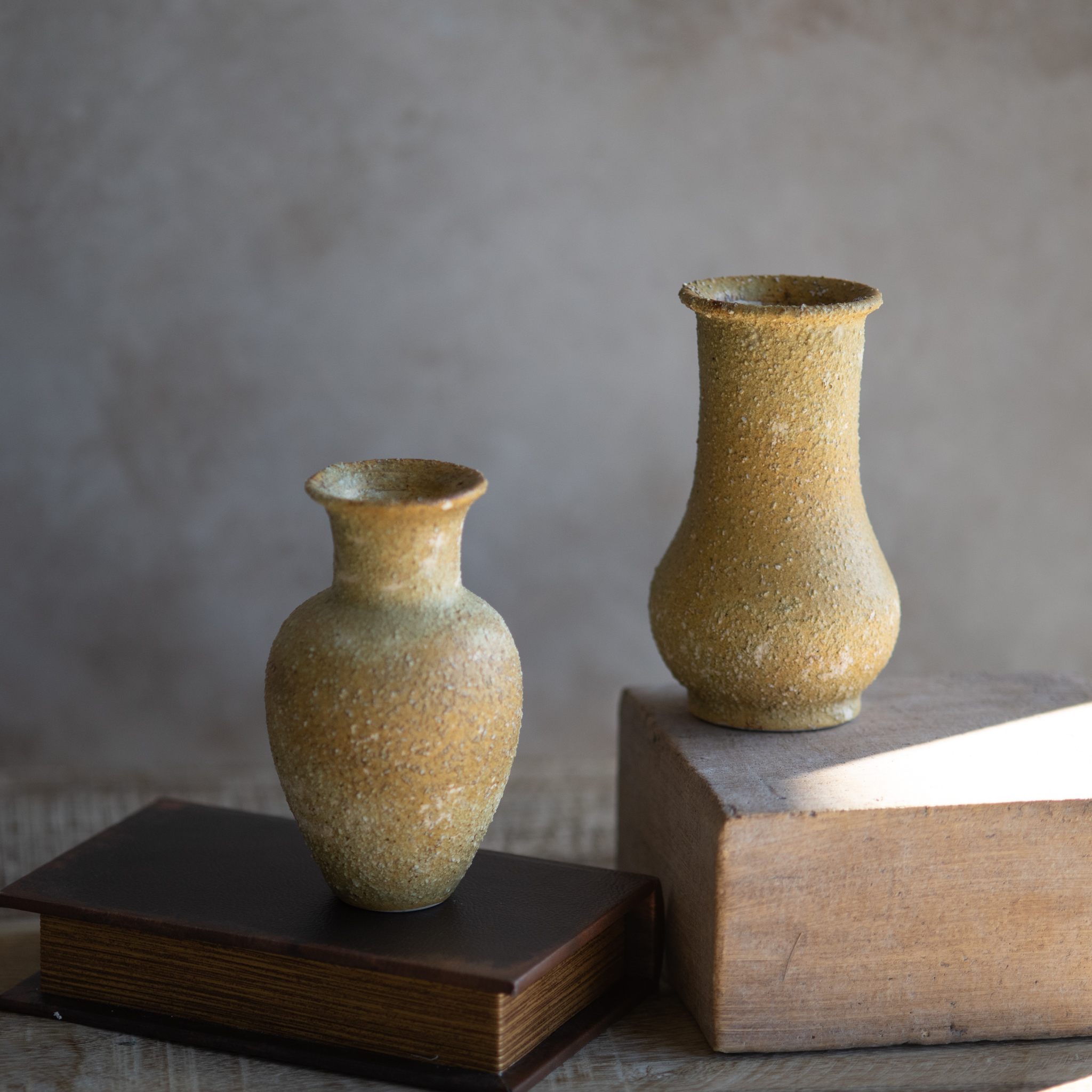 2 Asst. Rustic Wash Ceramic Vases