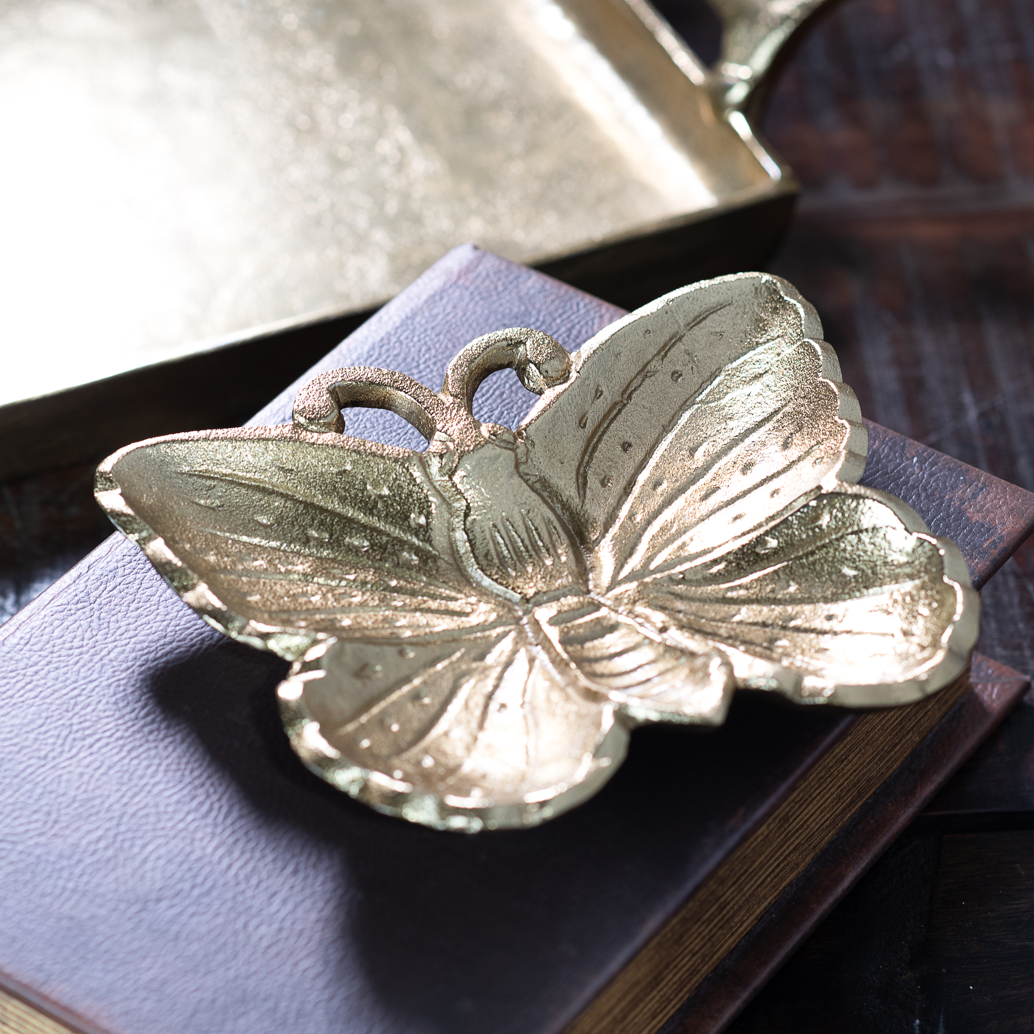 *Inner* 6" Gold Butterfly Dish