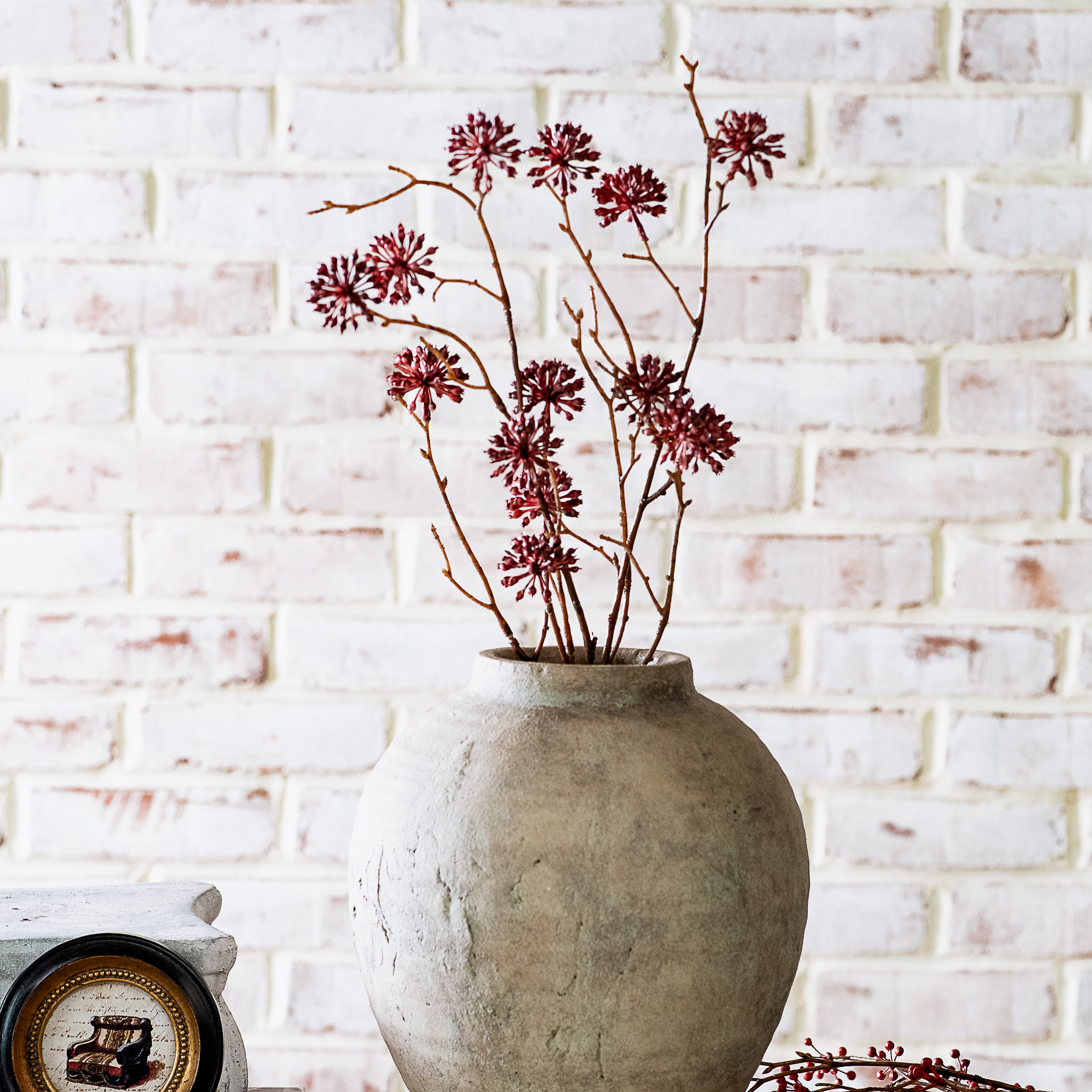 *Inner* Large Burgundy Berry Spray