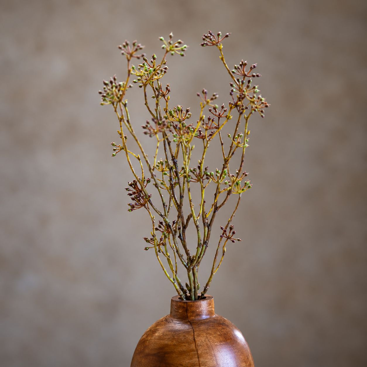 *Inner* 21.7" Kelp Green Budding Flower Faux Plant