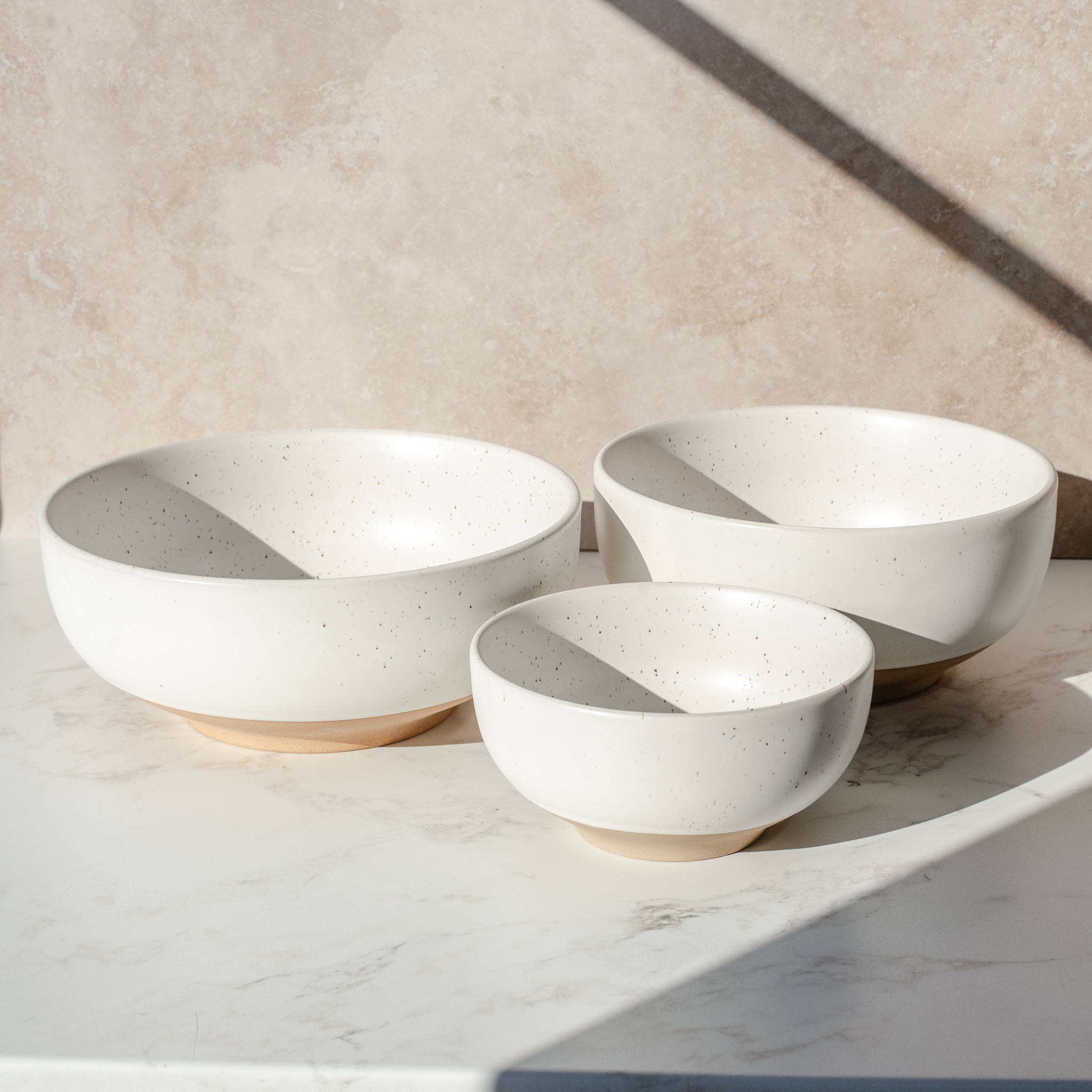 S/3 Two Tone Ceramic Serving Bowls