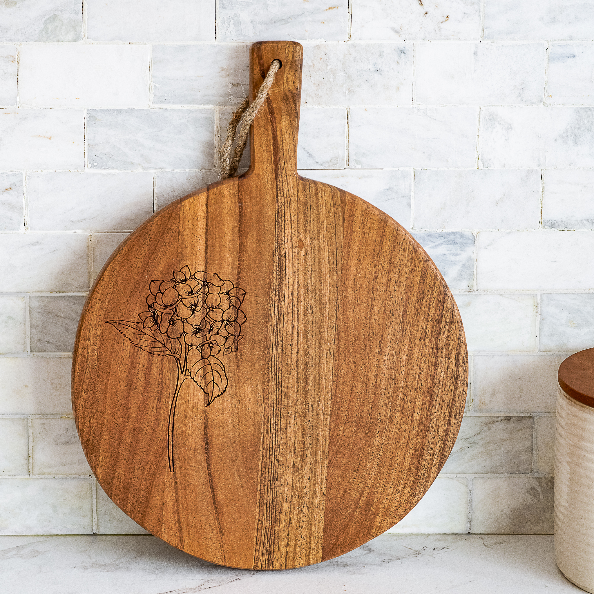 12"Dia Hydrangea Serving Board