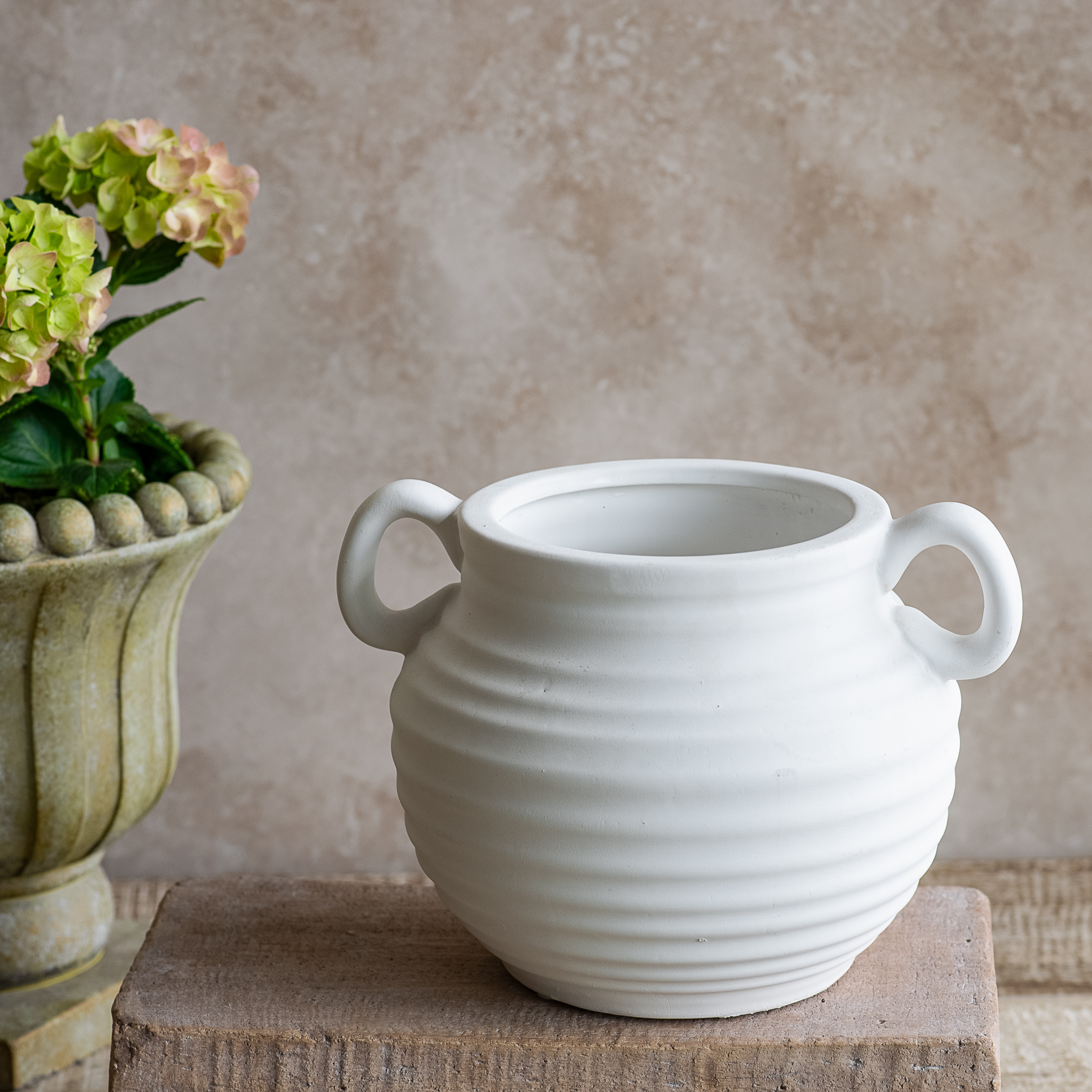 6" White Ceramic Vase