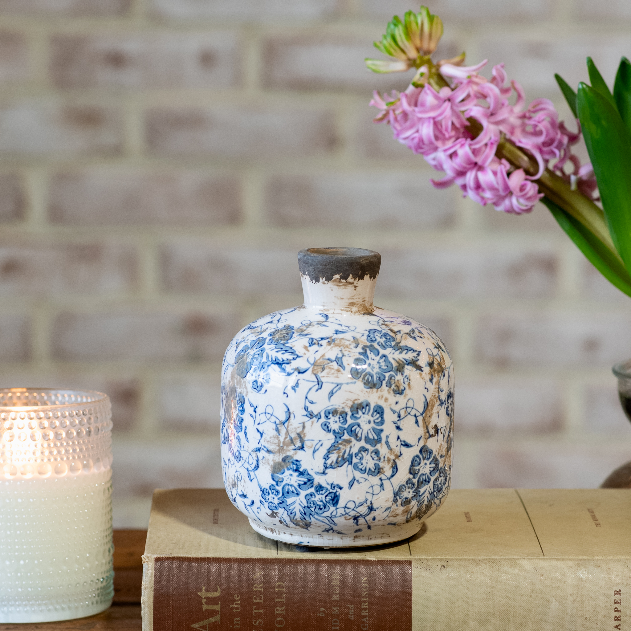 *Inner* 5"H Damask Print Vase