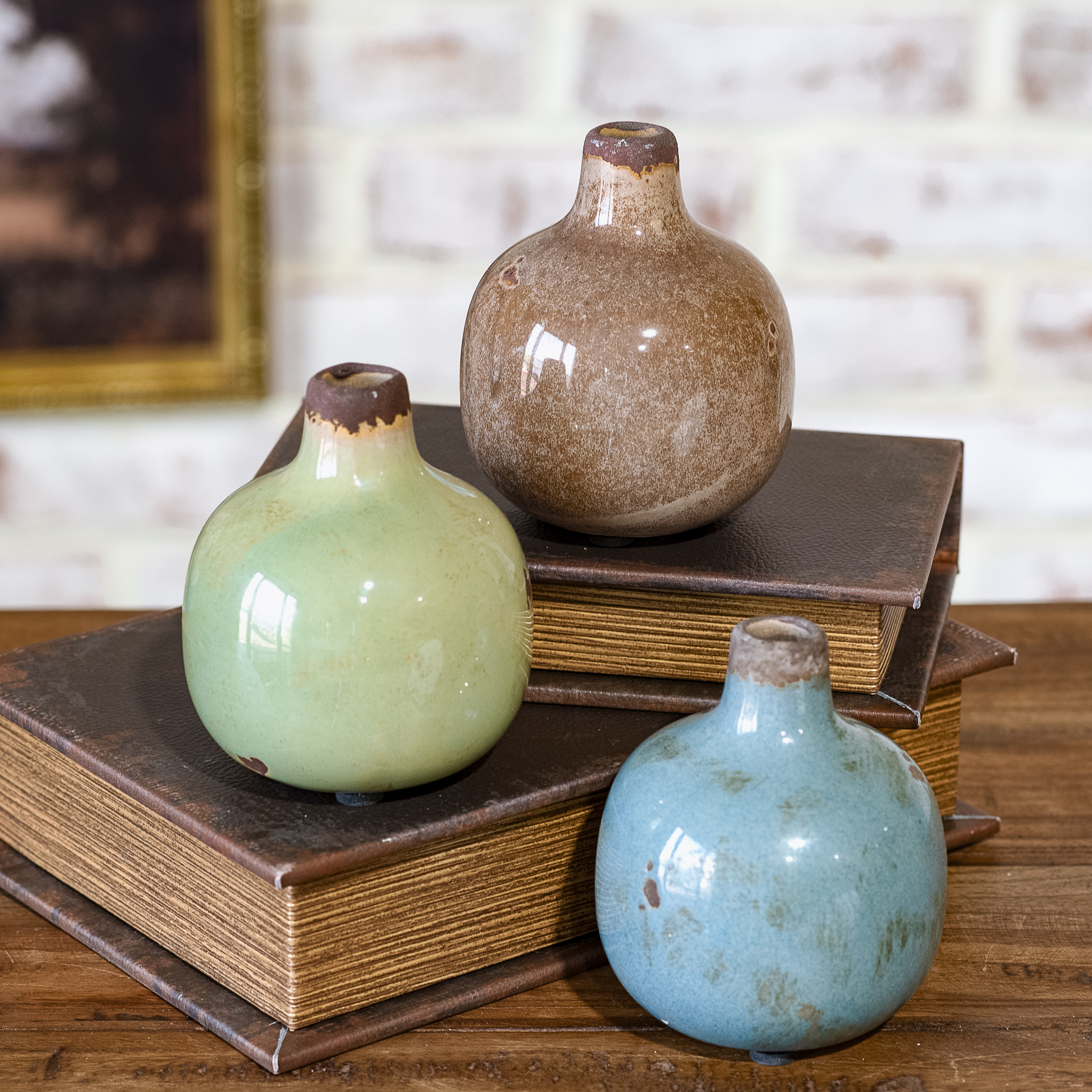 *Inner* 3 Asst. Bl/Gr/Taupe Mini Vases