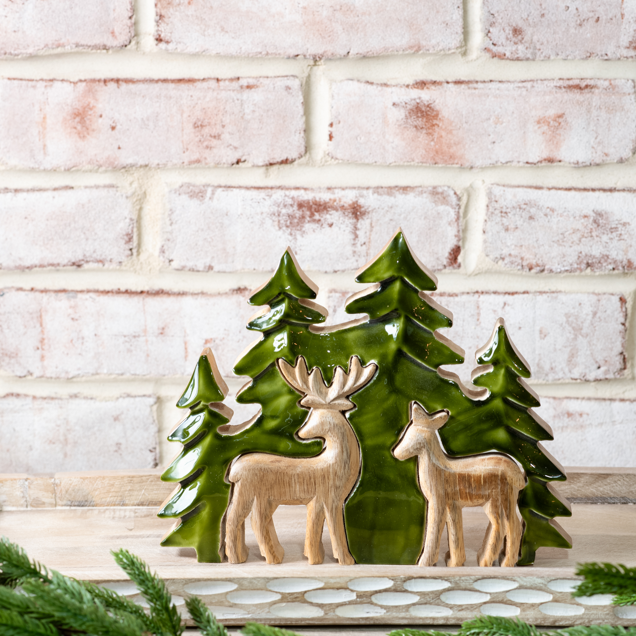 *Inner* Wood Trees W/ 2 Cut Deer