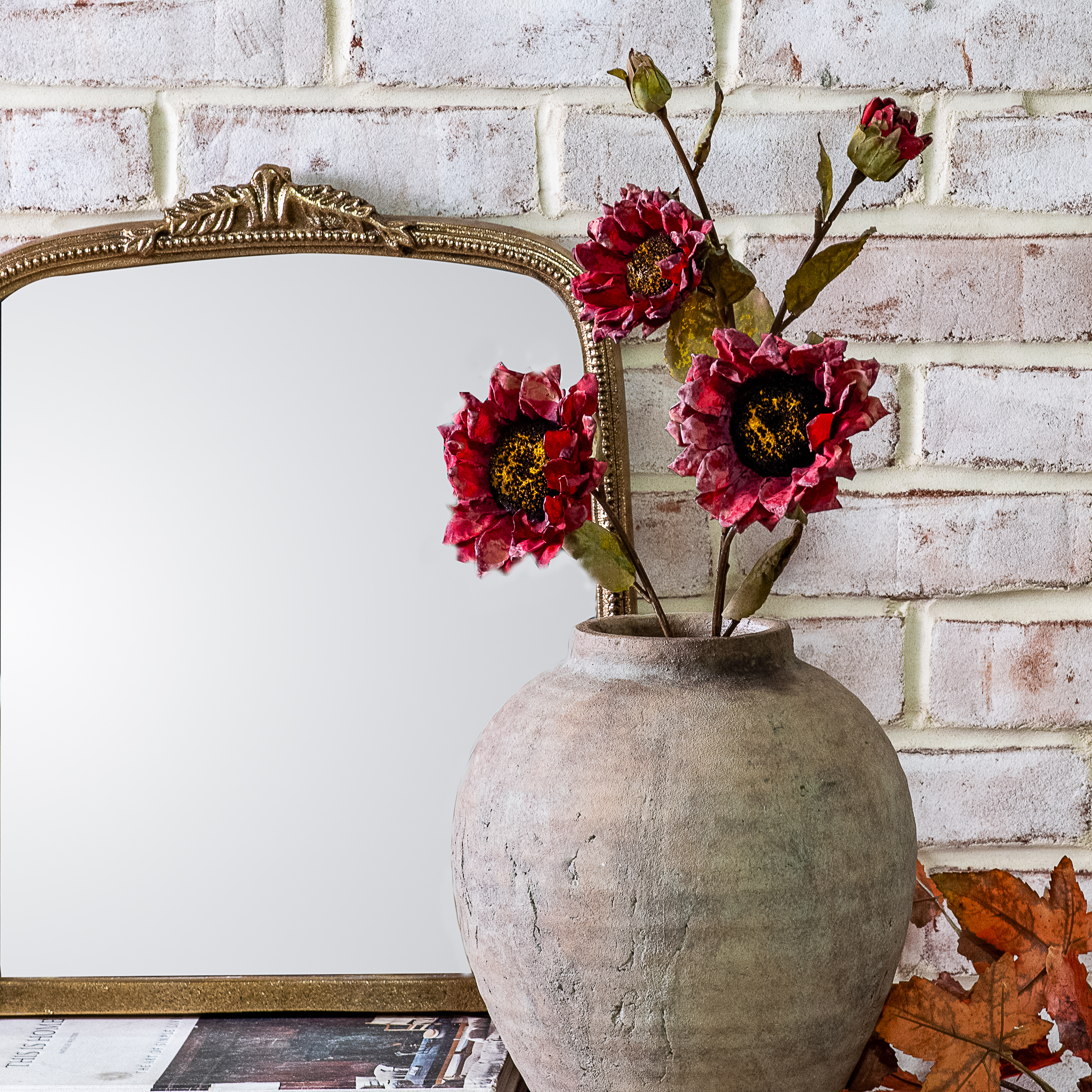 *Inner* 25" Burgundy Sunflower Spray