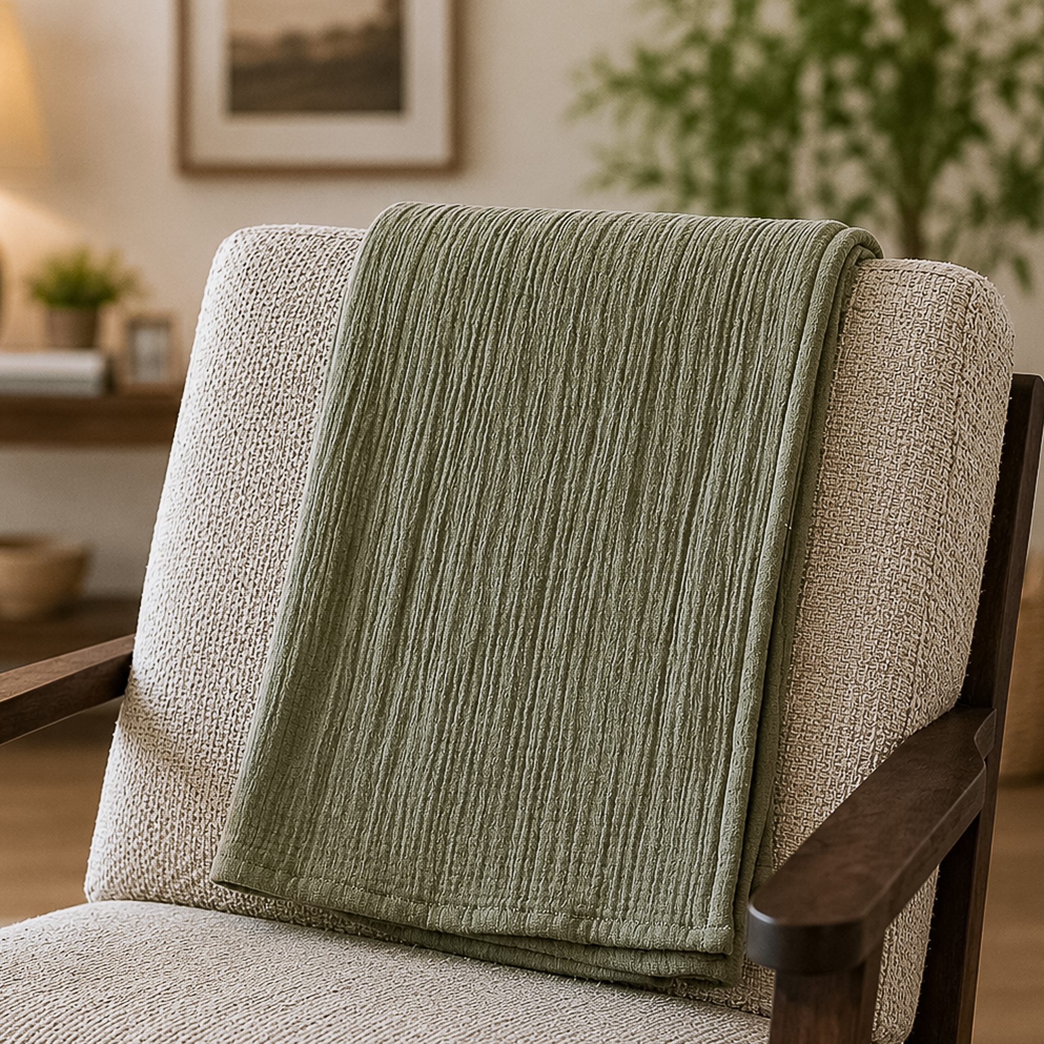 *Inner* 50 X 60 Burnt Olive Cotton Throw