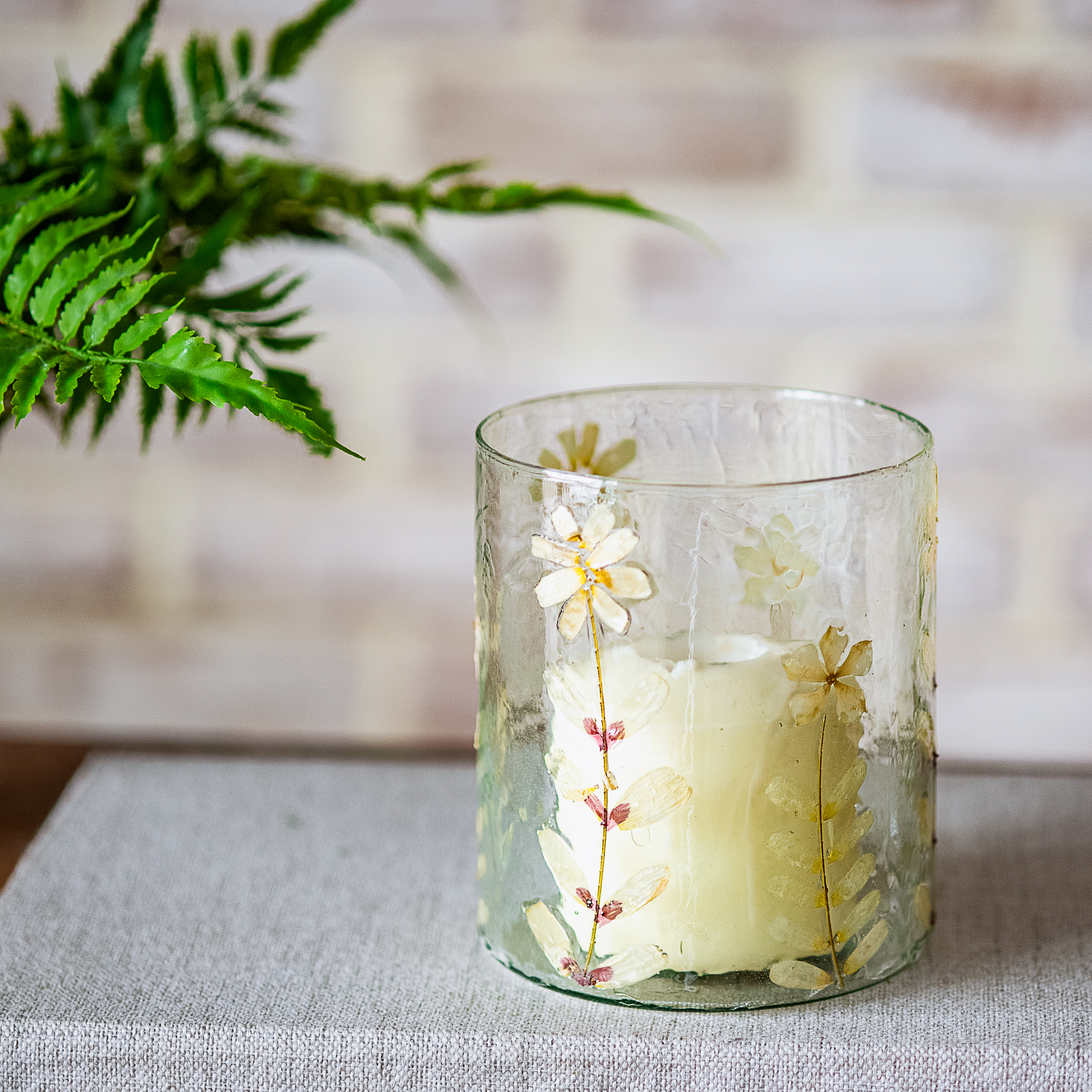 5"H Pressed Petunia Flower Jar