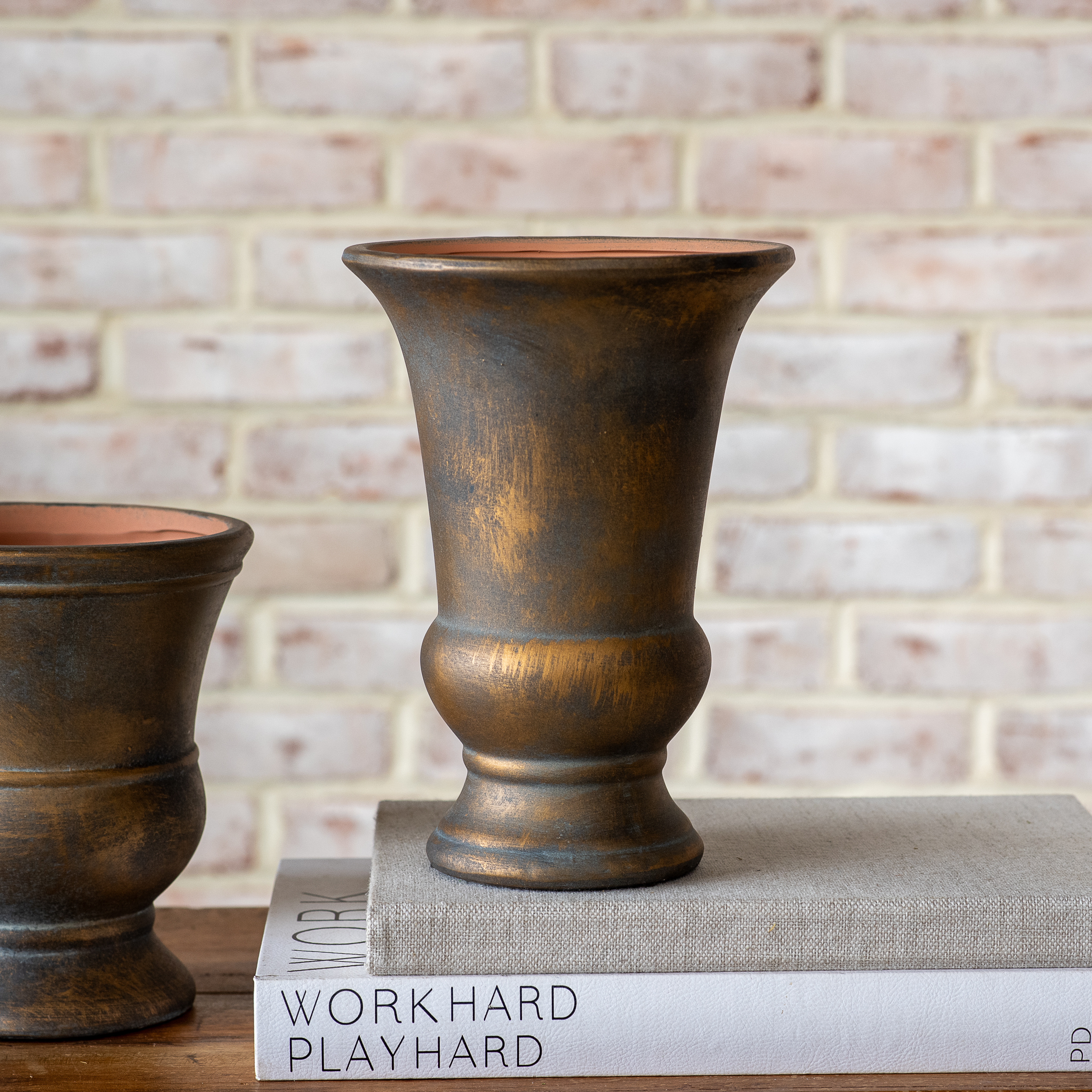 10" Ant. Bronze Fluted Vase
