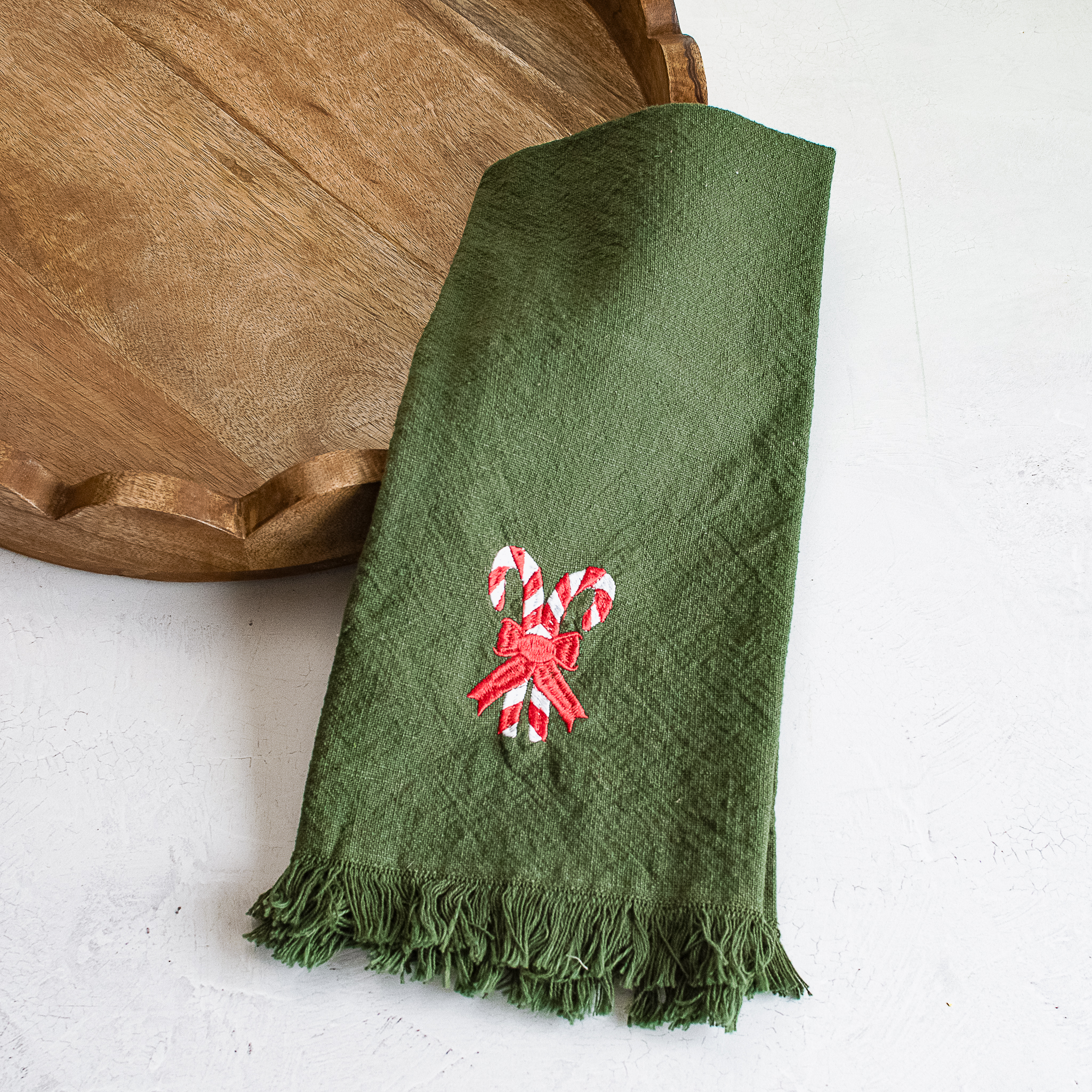 *Inner* Candy Cane On Green Towel