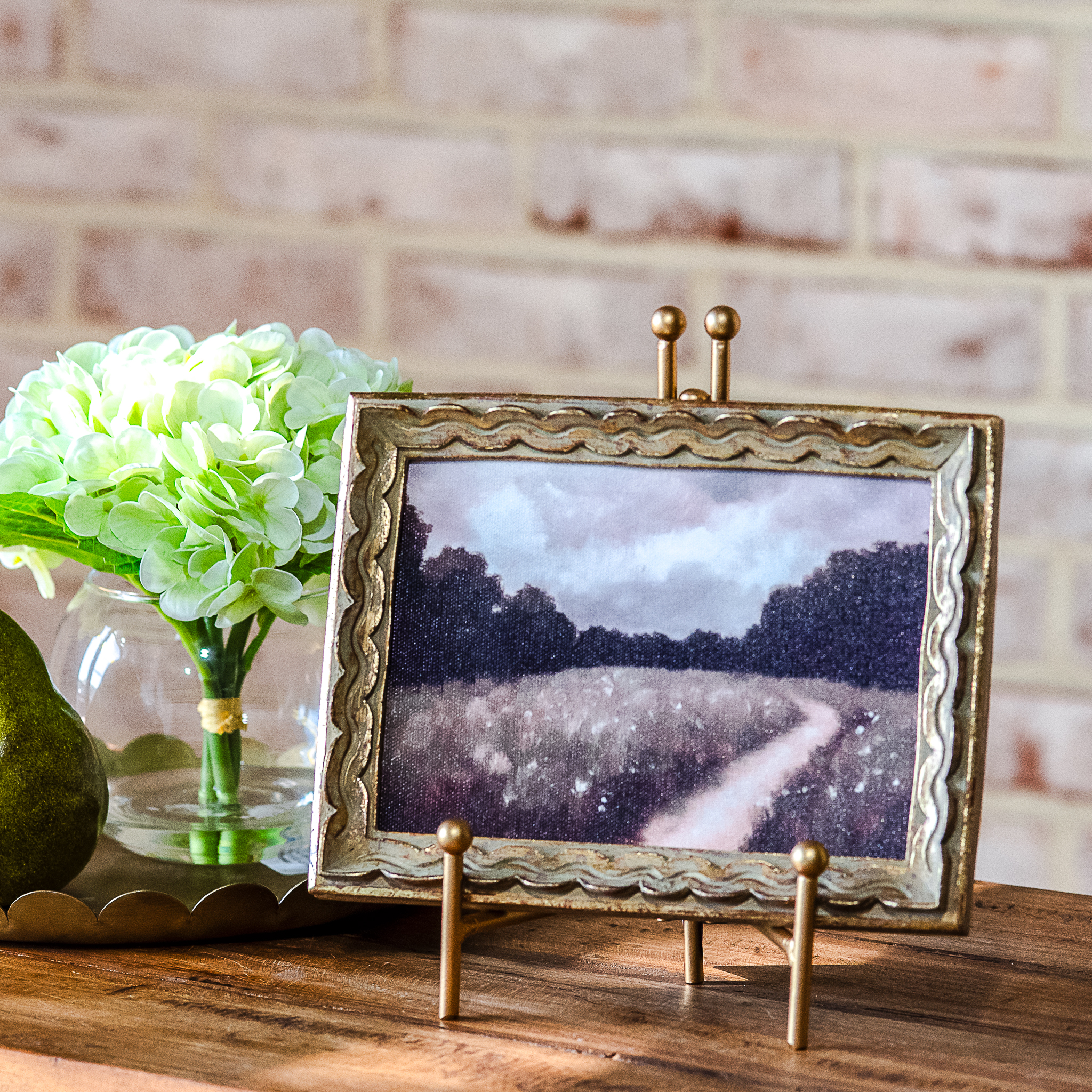 *Inner* 7 X 5 Gold Frame Country Road Wall Art