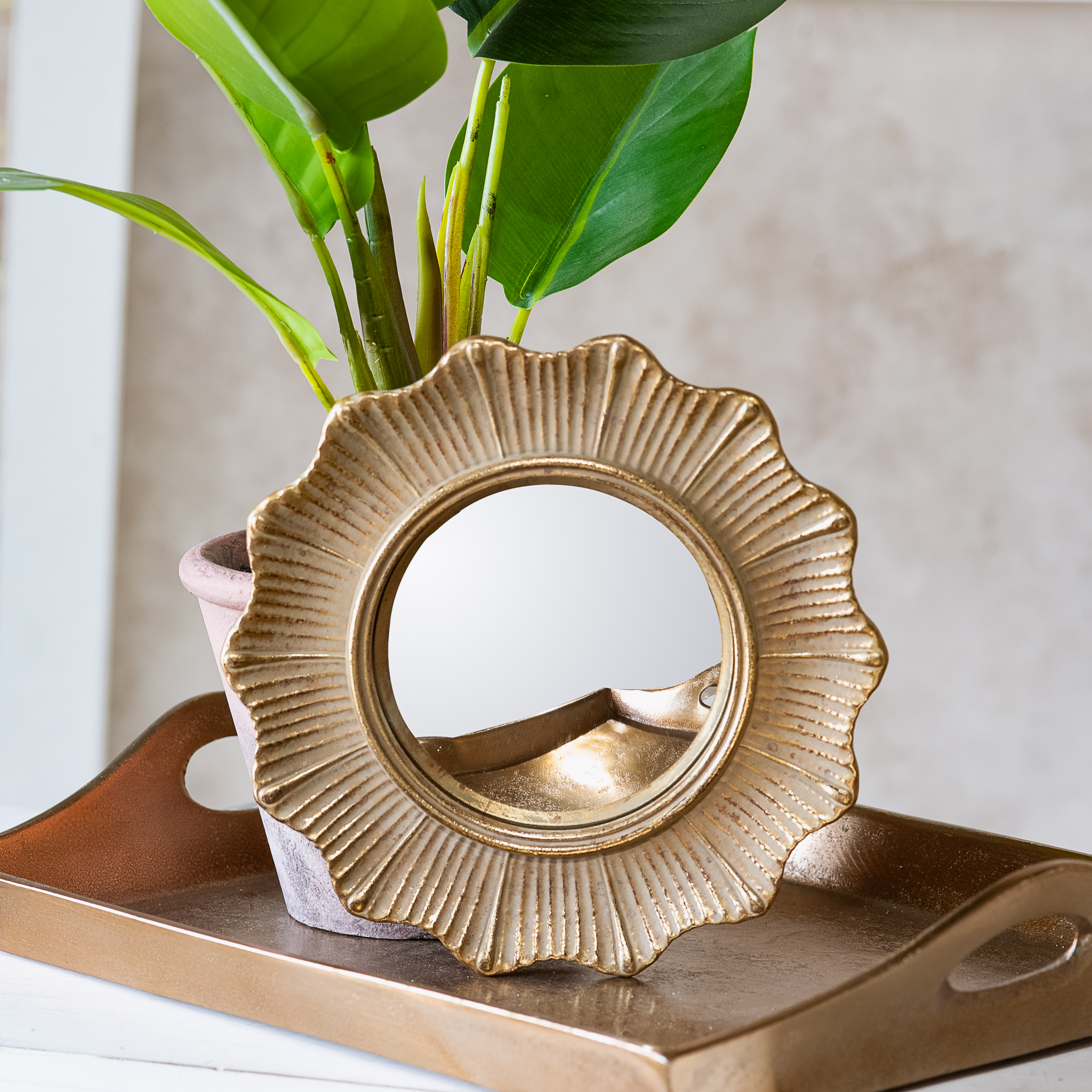 *Inner* 6.7" Rd. Deco Edge Gold Mirror