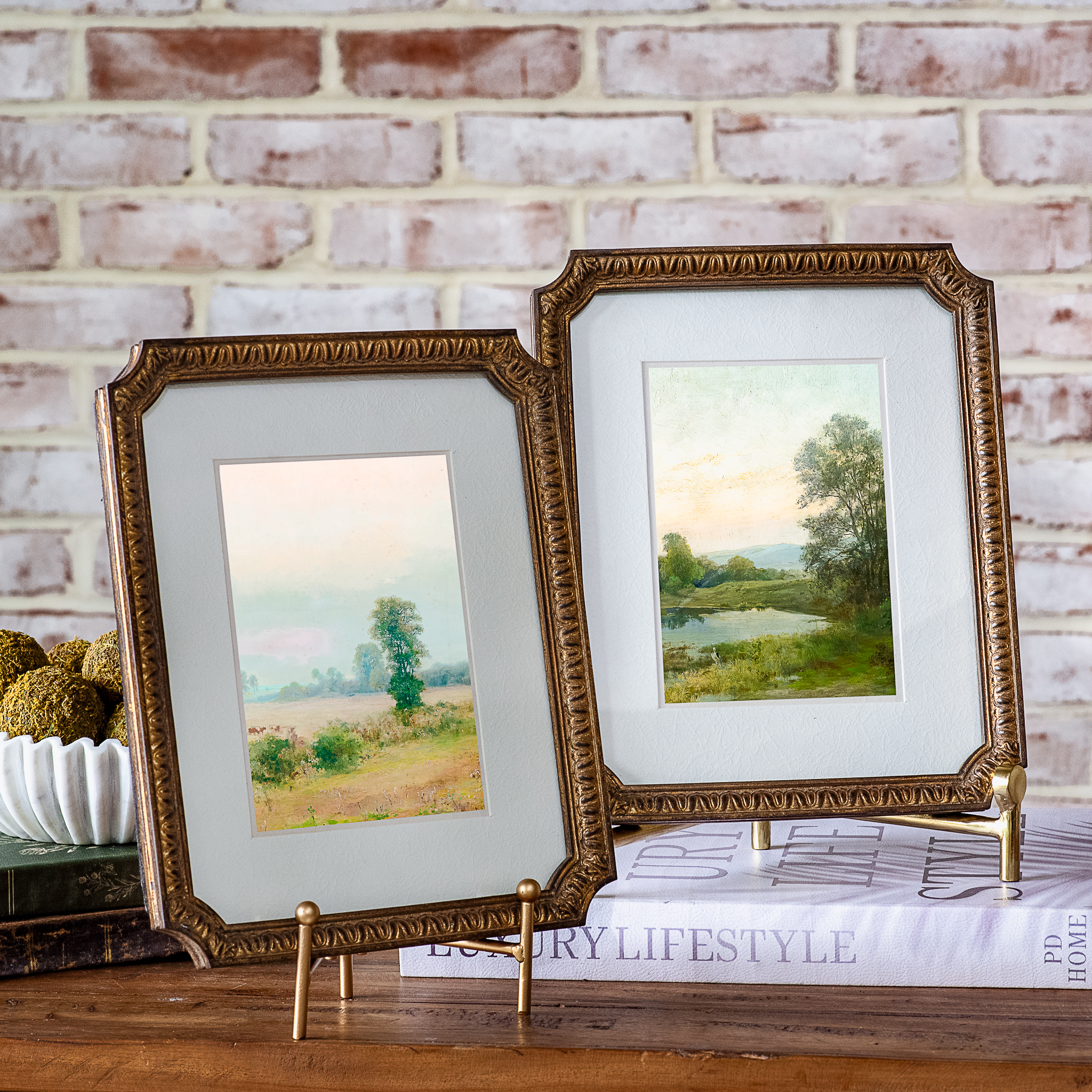 *Inner* 2 Asst. 8 X 10 Ant Gold Landscape Art