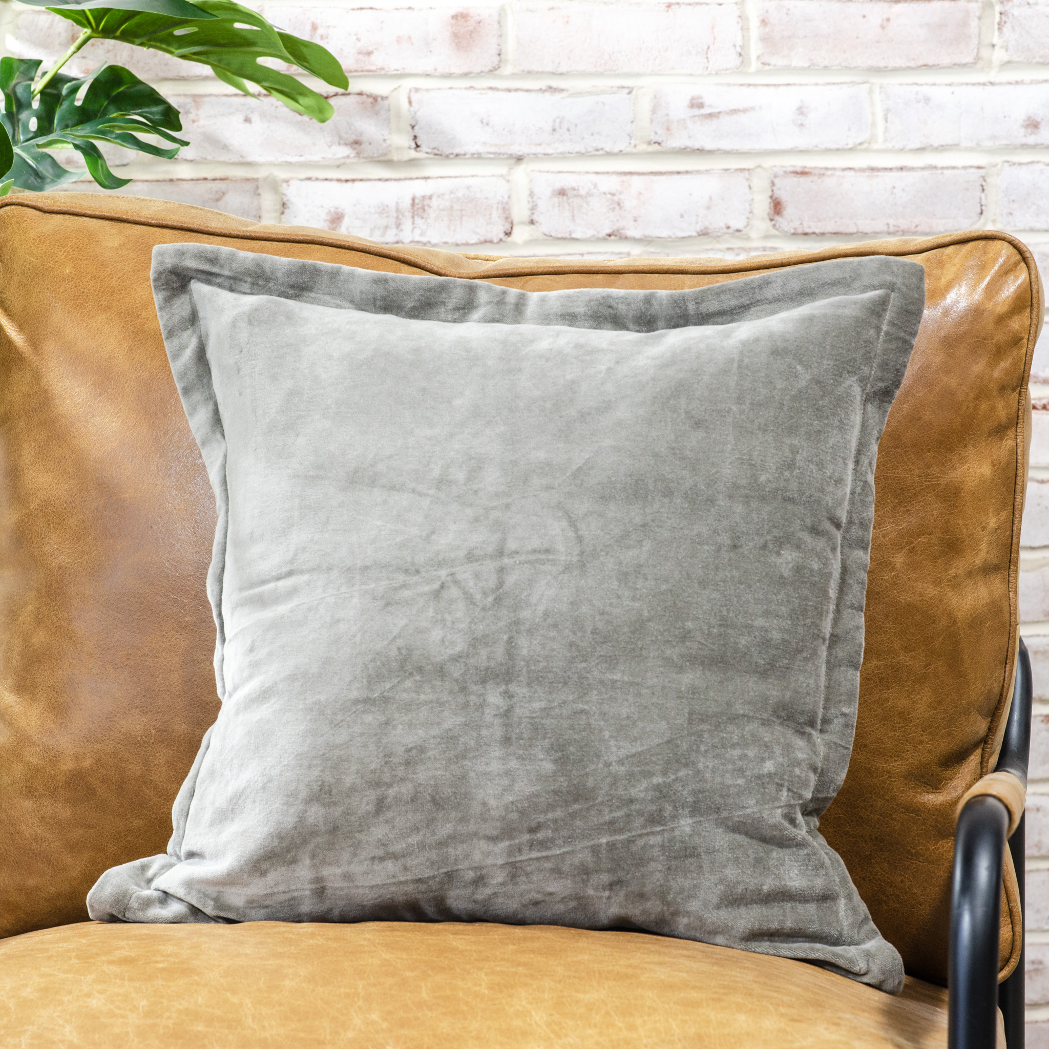 18 X 18 Slate Velvet Pillow