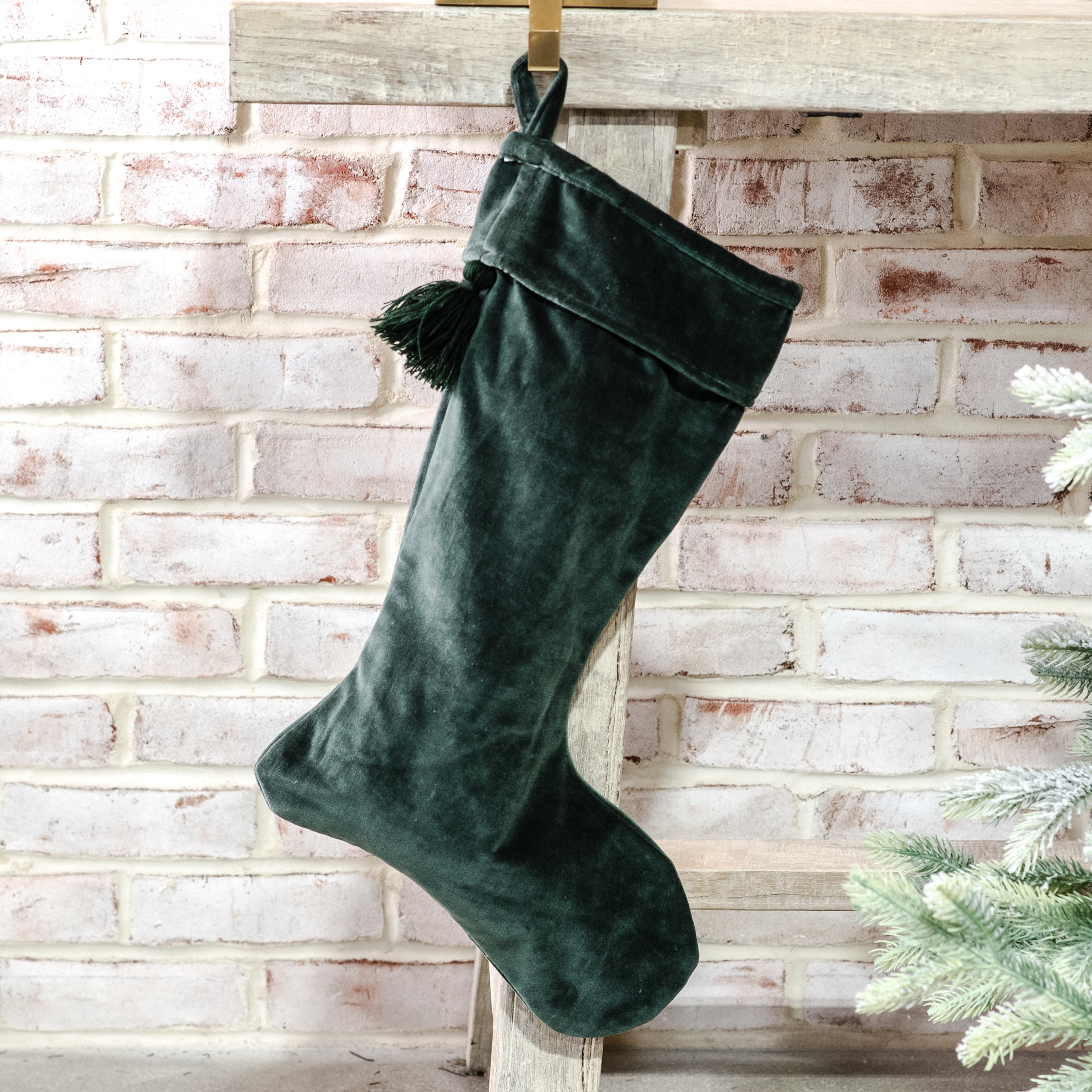 *Inner* 18.5"L Emerald Velvet Stocking