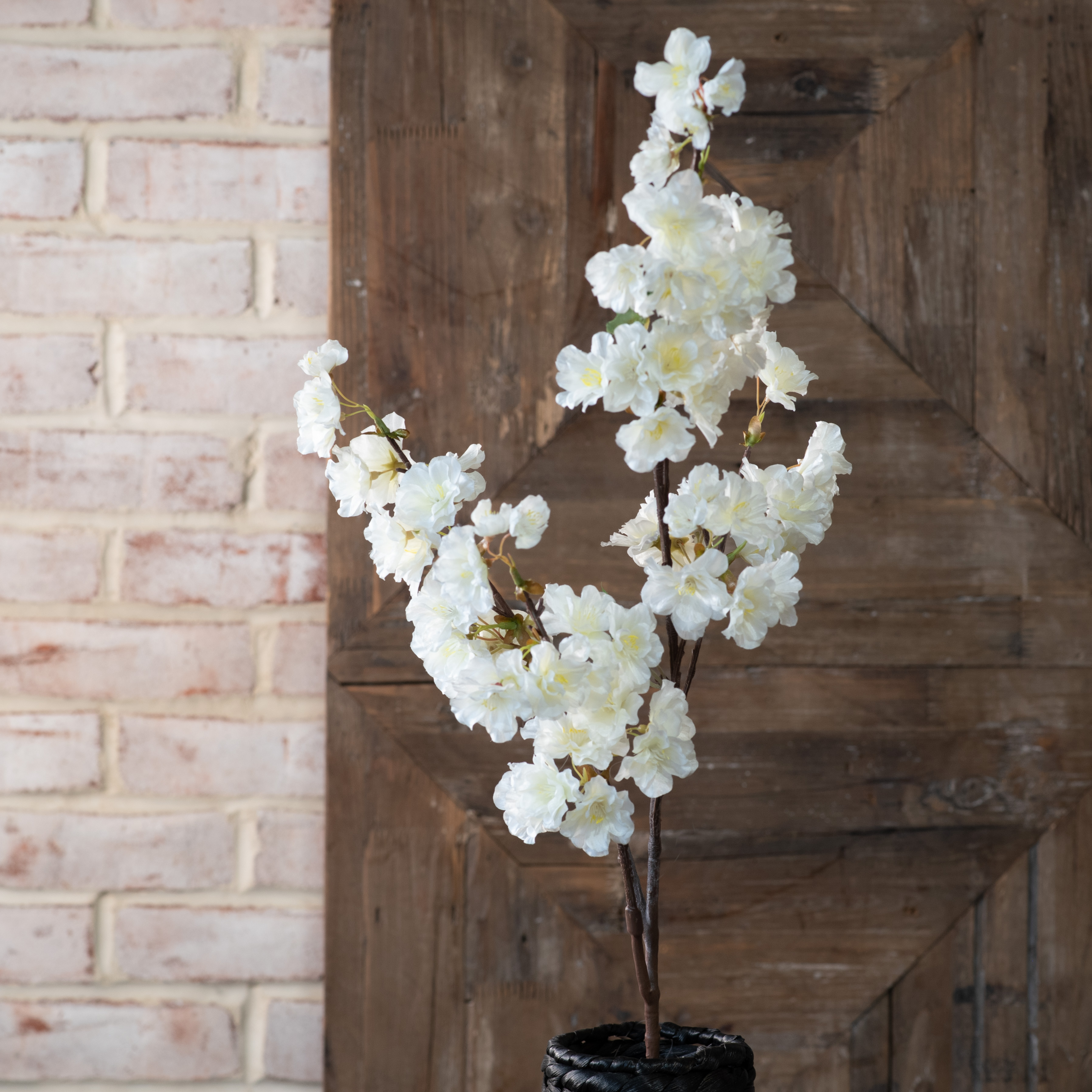*Inner* 39" White Sakura Flower Spray