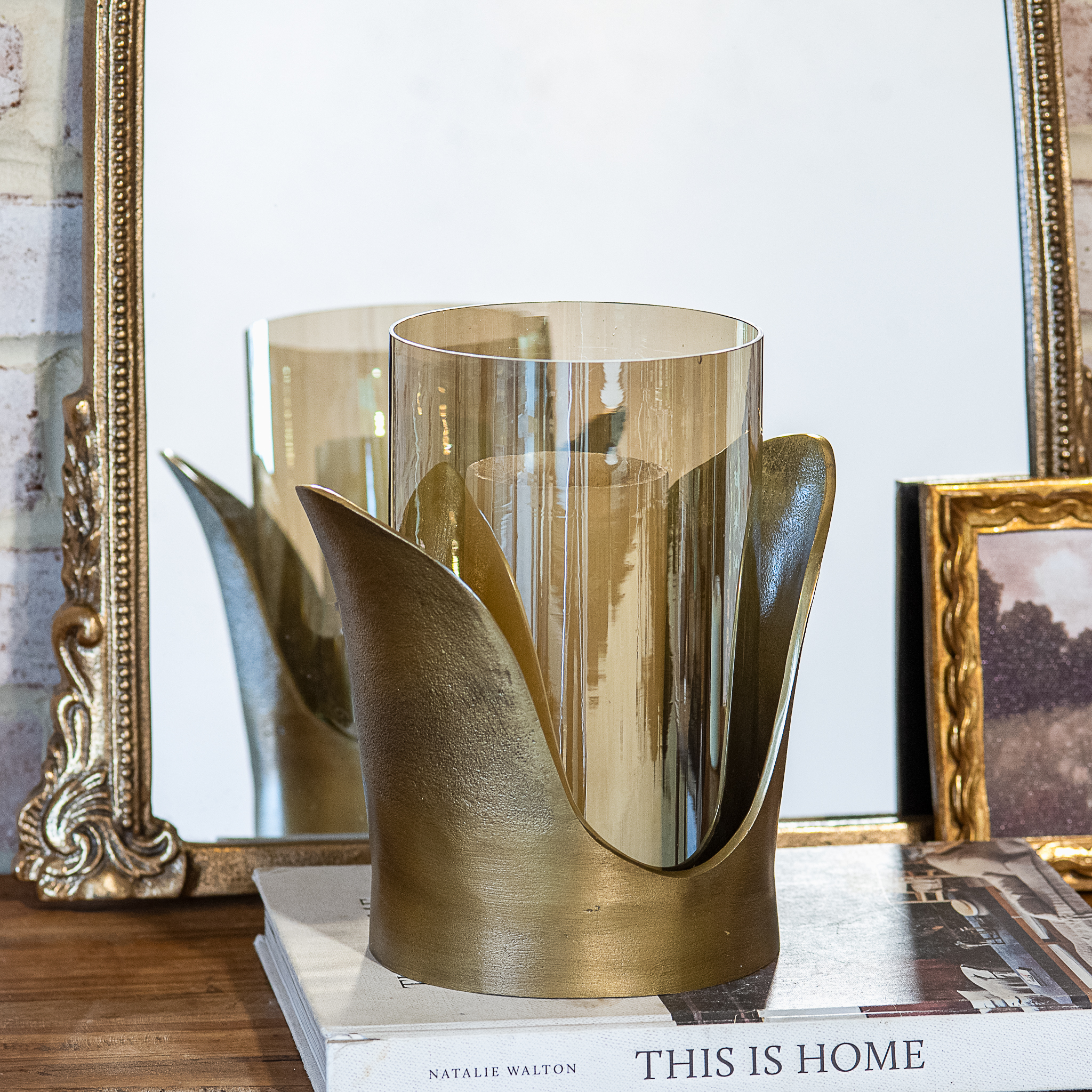 10" Brass Ant. Candle Holder