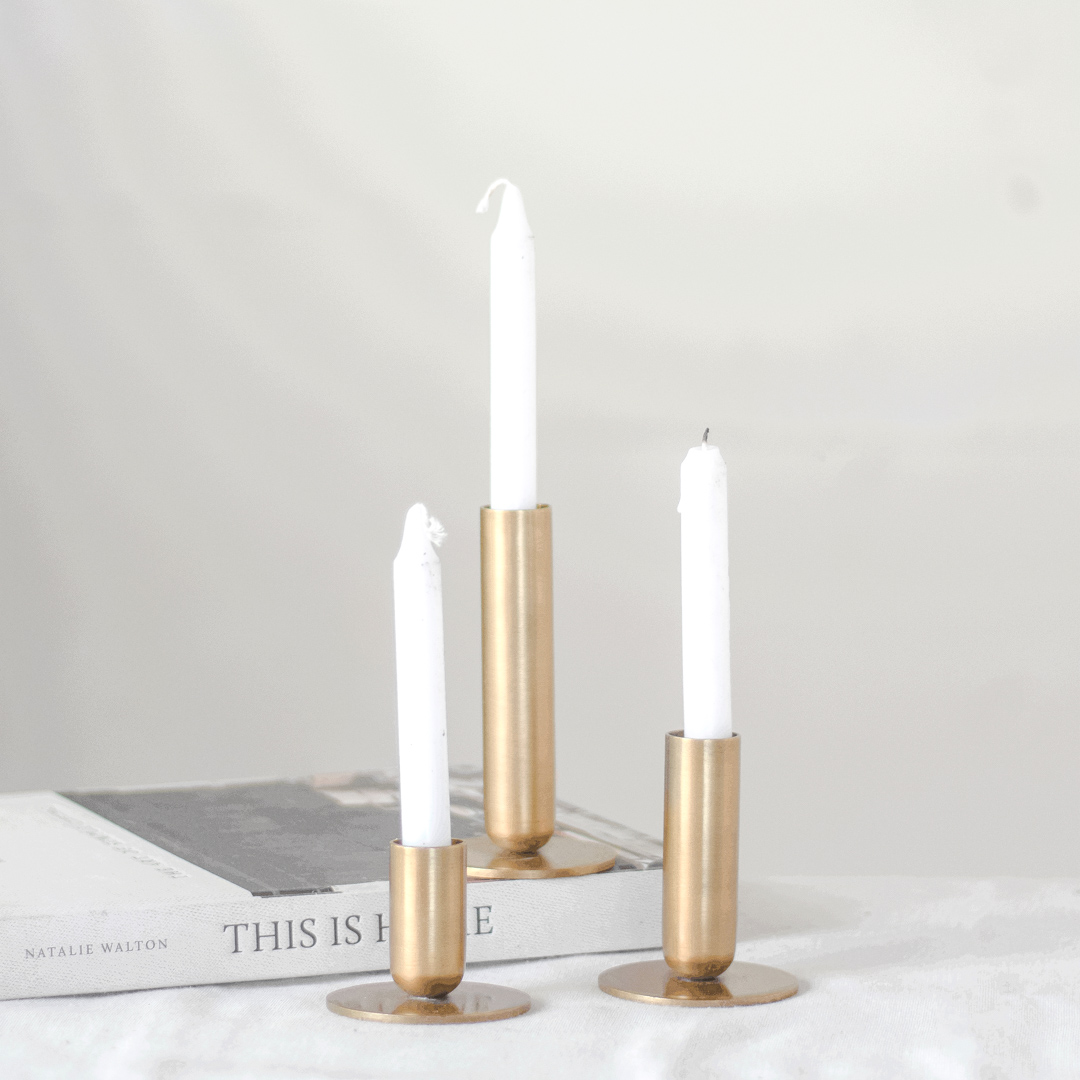 *Inner* S/3 Antique Brass Candle Holders