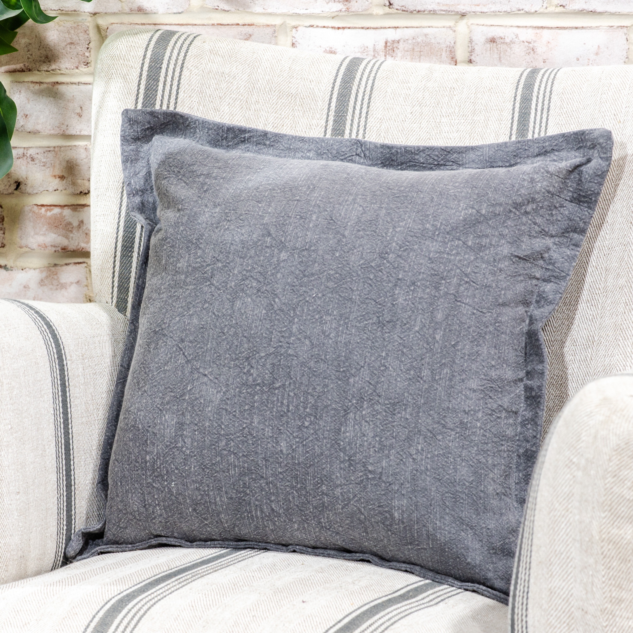 18" X 18" Charcoal Cotton Pillow
