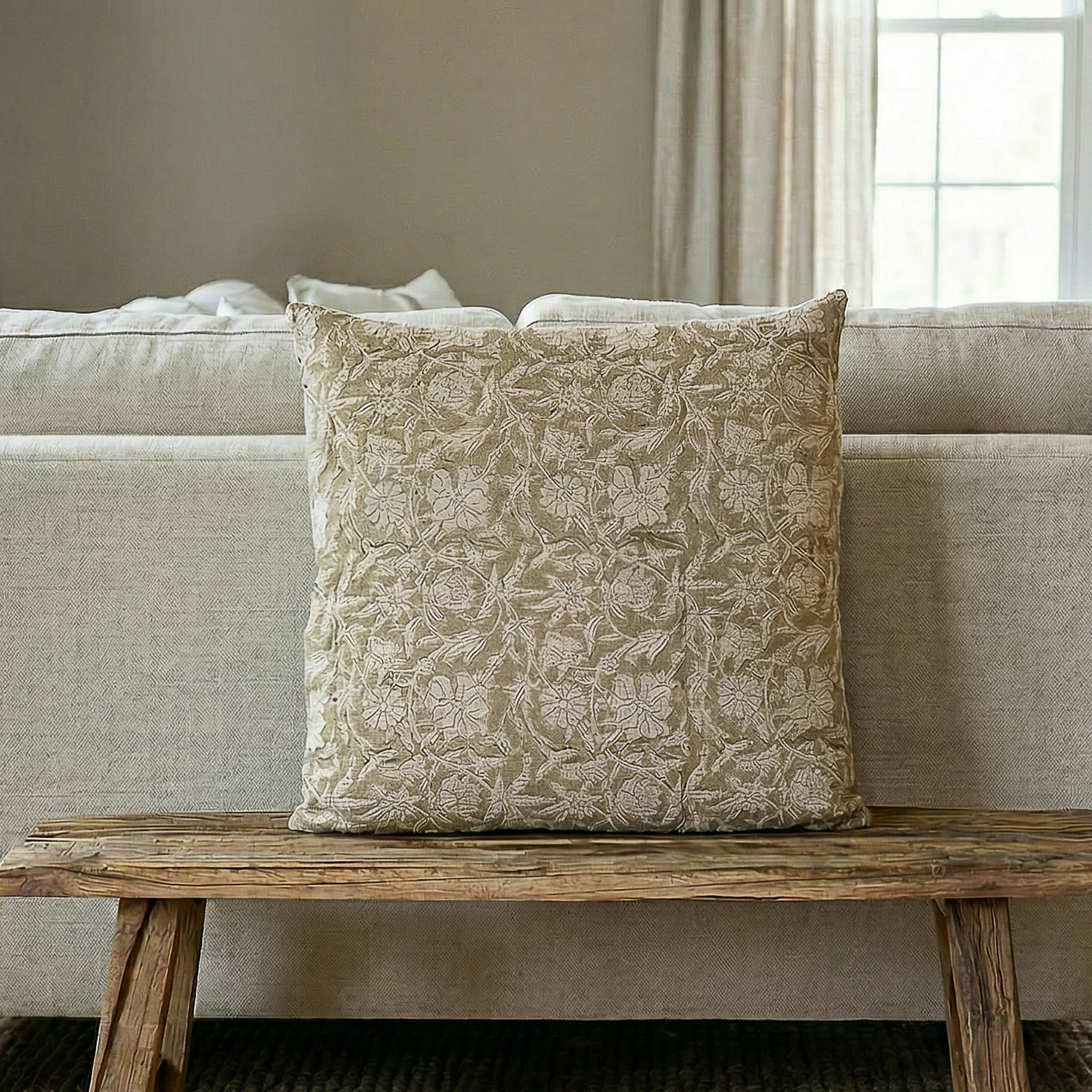 20 X 20 Sage Celosia Flower Pillow
