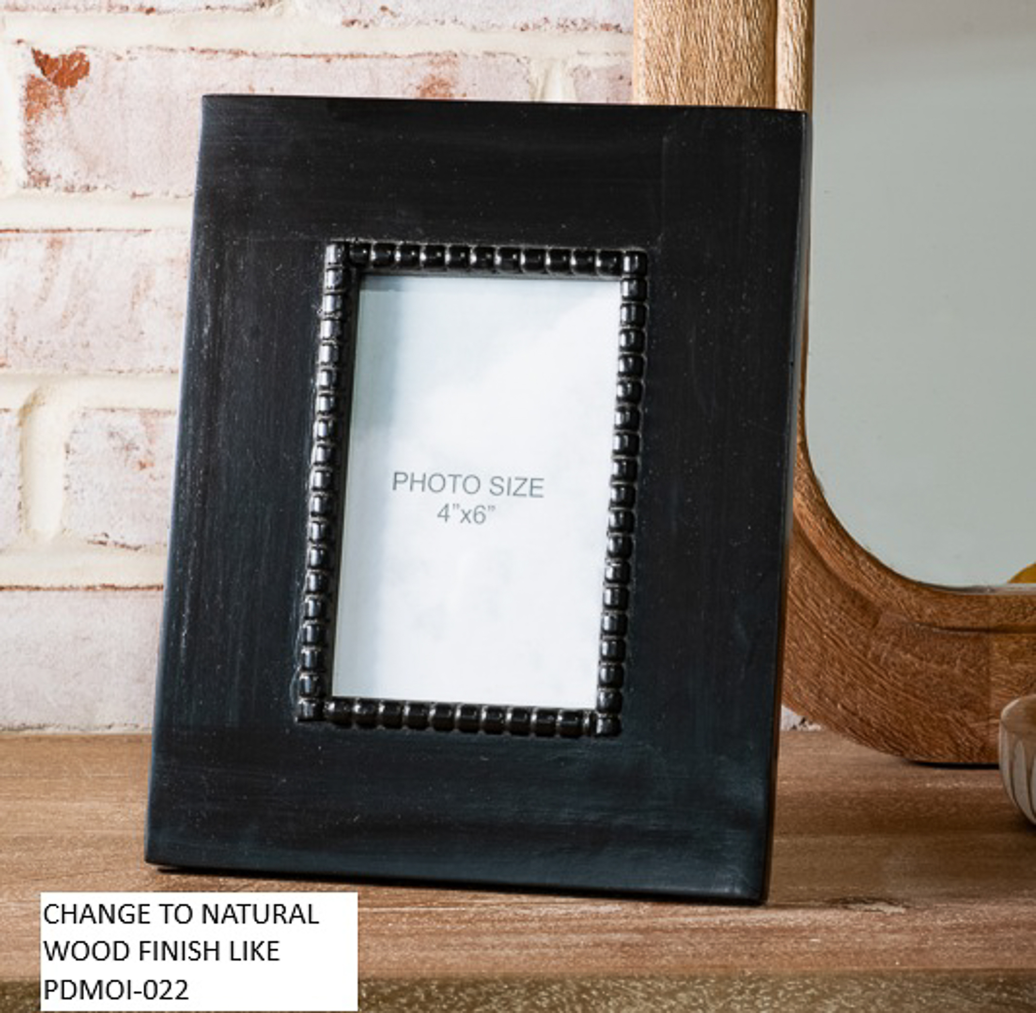 4" X 6" Nat Bead Wood Photo Frame