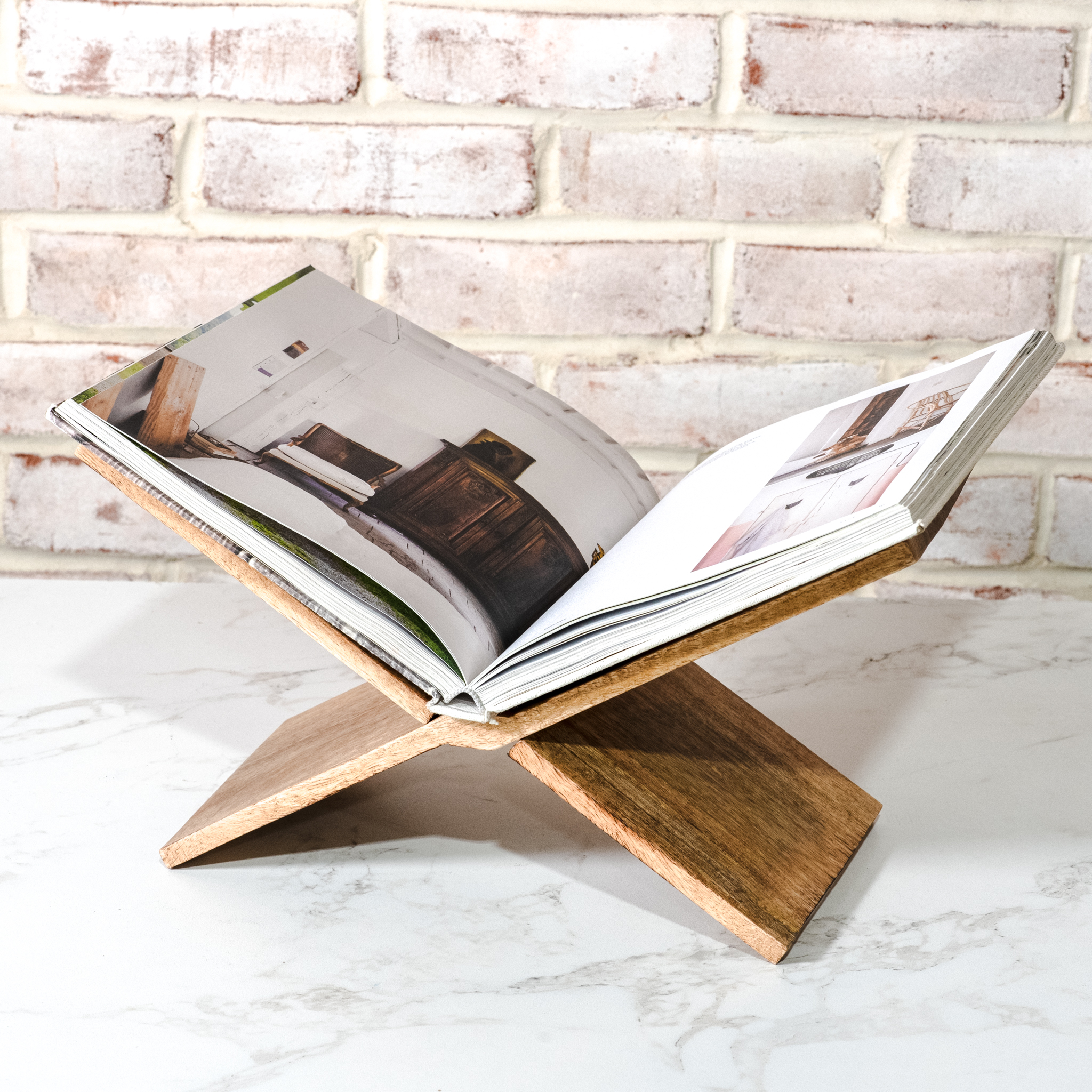 15" Natural Wood Magazine Holder