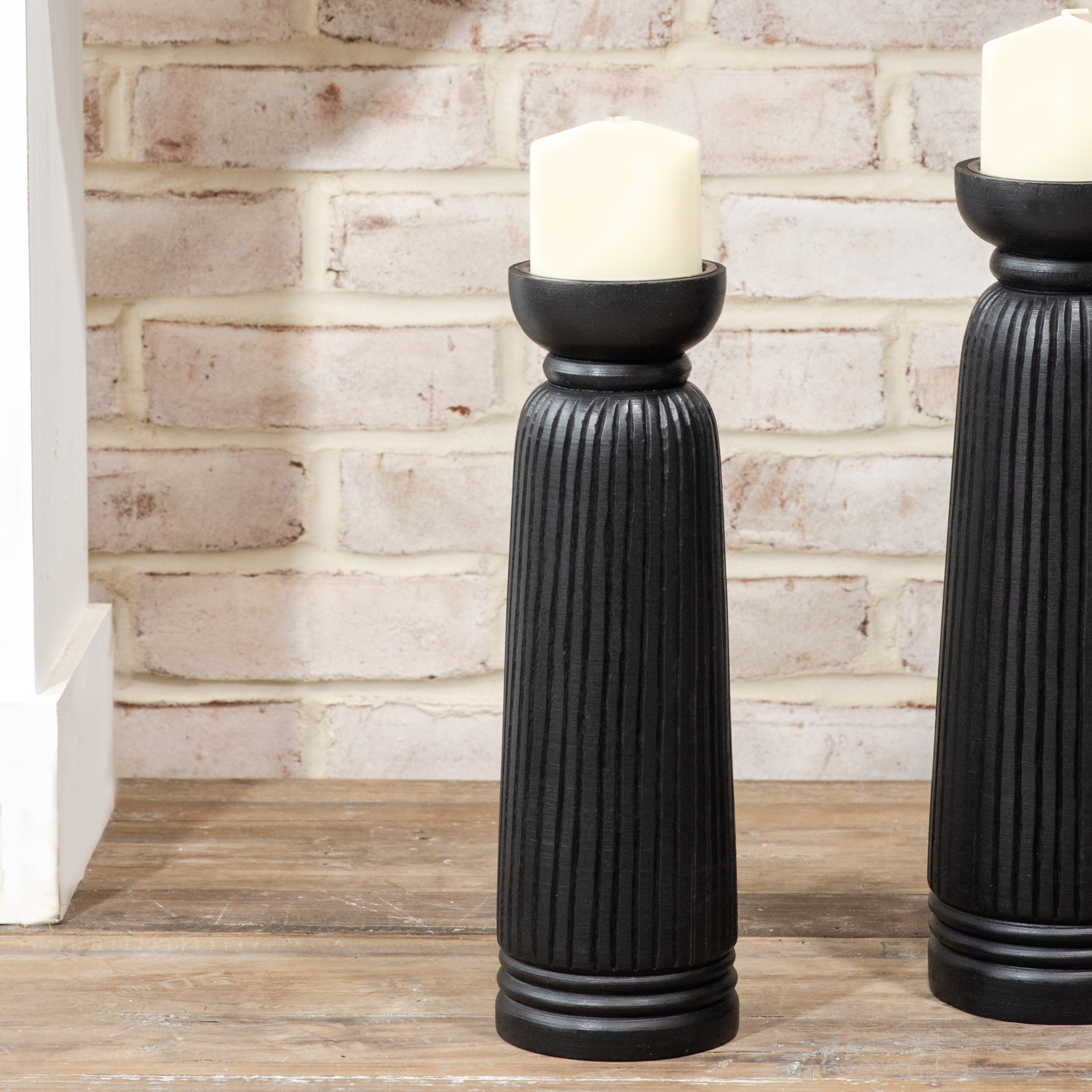 13.5" Black Etched Pillar Holder