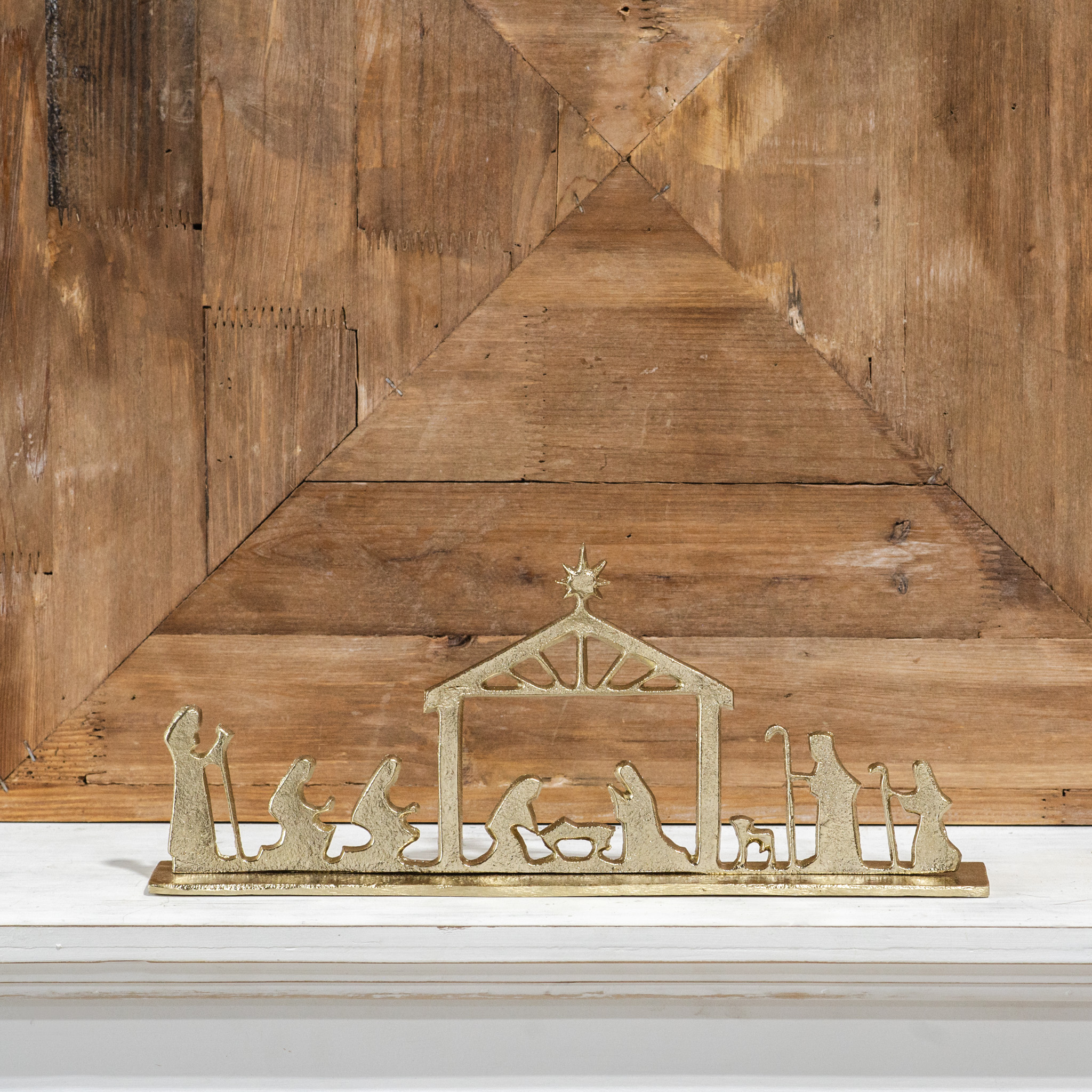 14.5" Gold Table Top Nativity