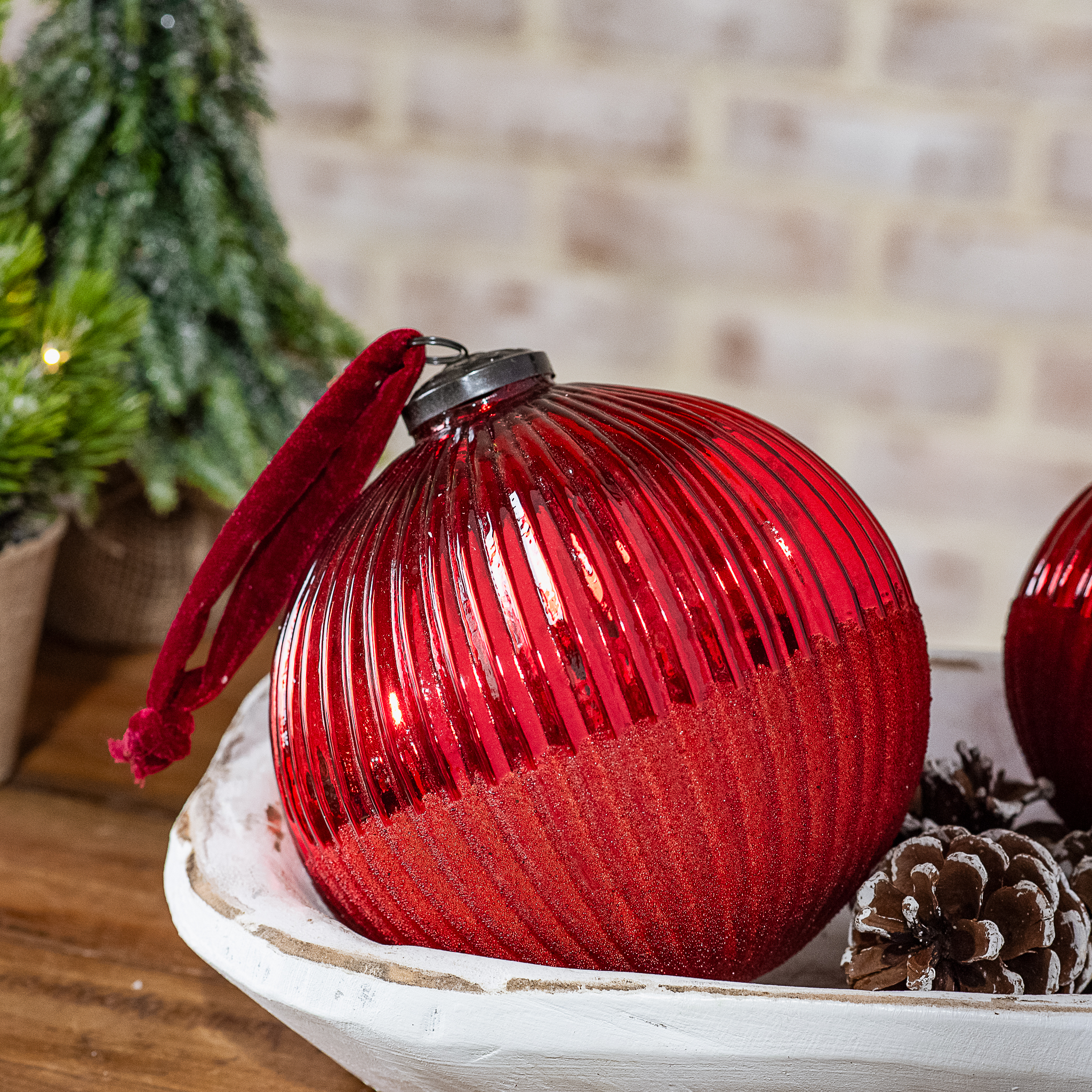 6" Red Glass Ornament