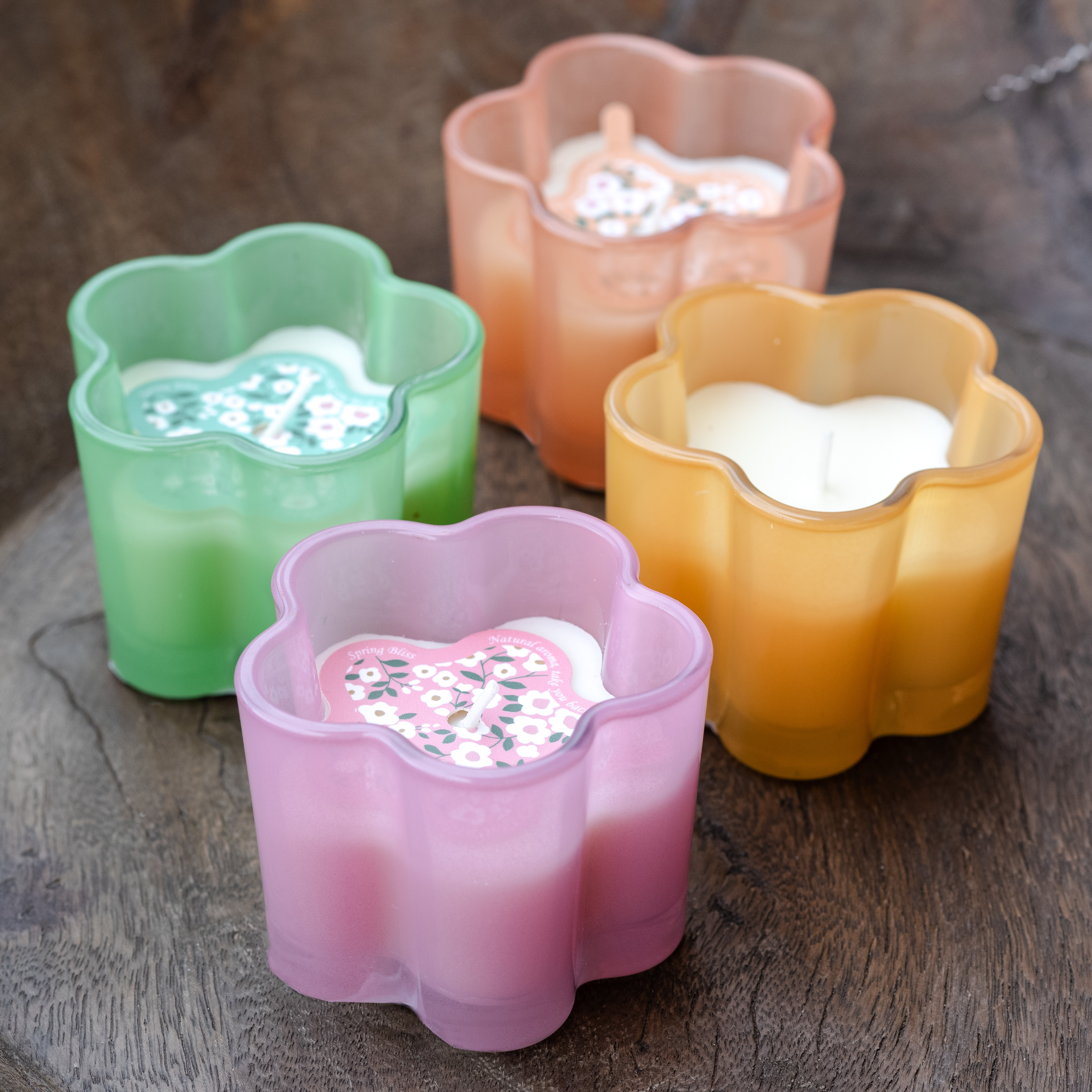 *Inner* 4 Asst 3" Flower Citronella Candles