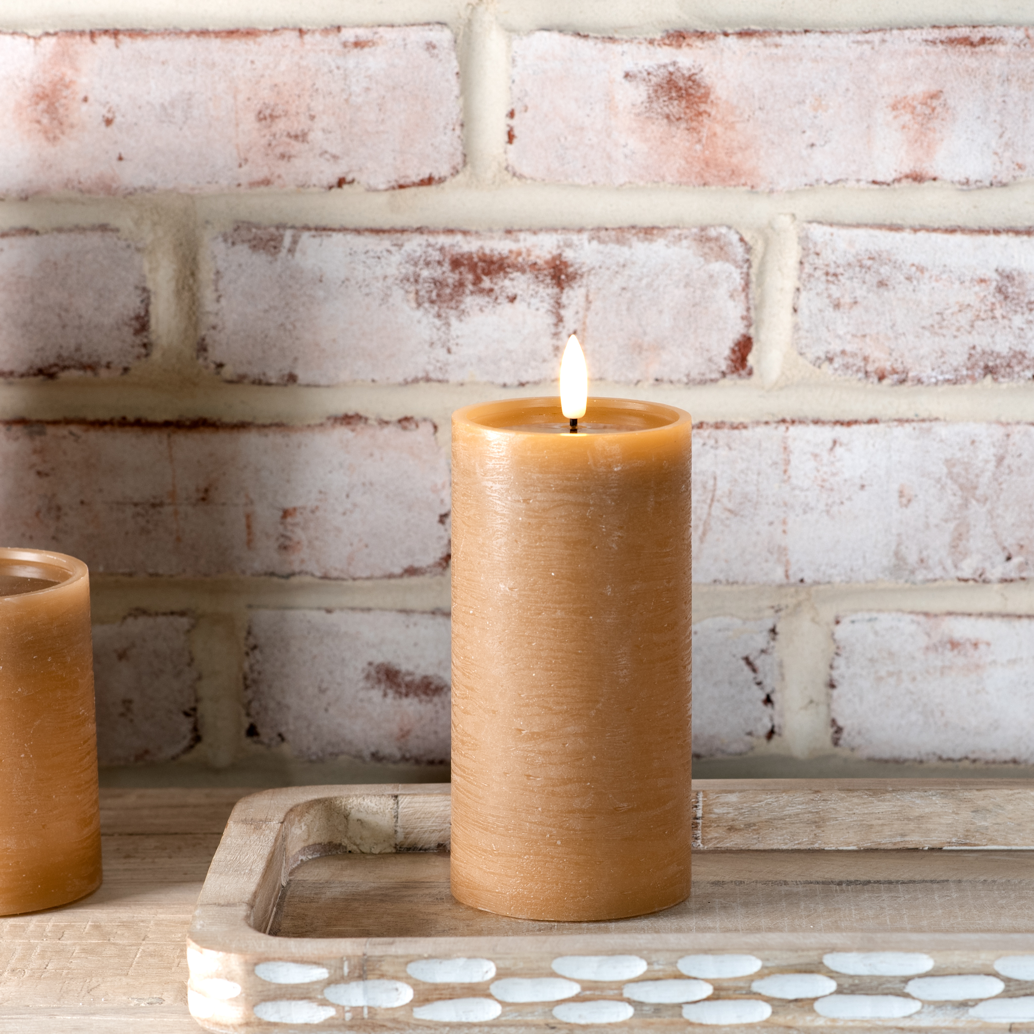 *Inner* 6" Caramel Led Pillar Candle