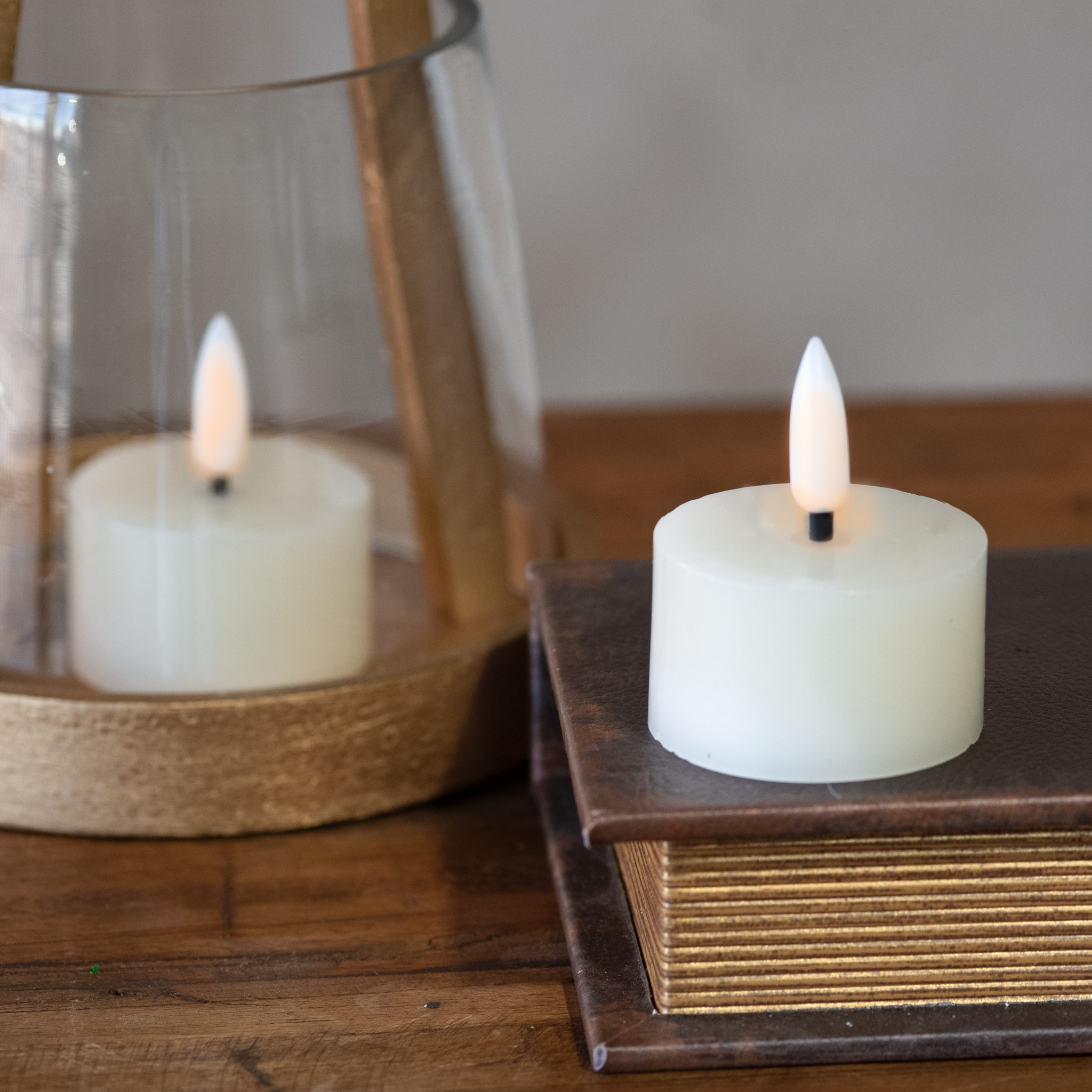*Inner* S/2 Cream Tealight Led Candles