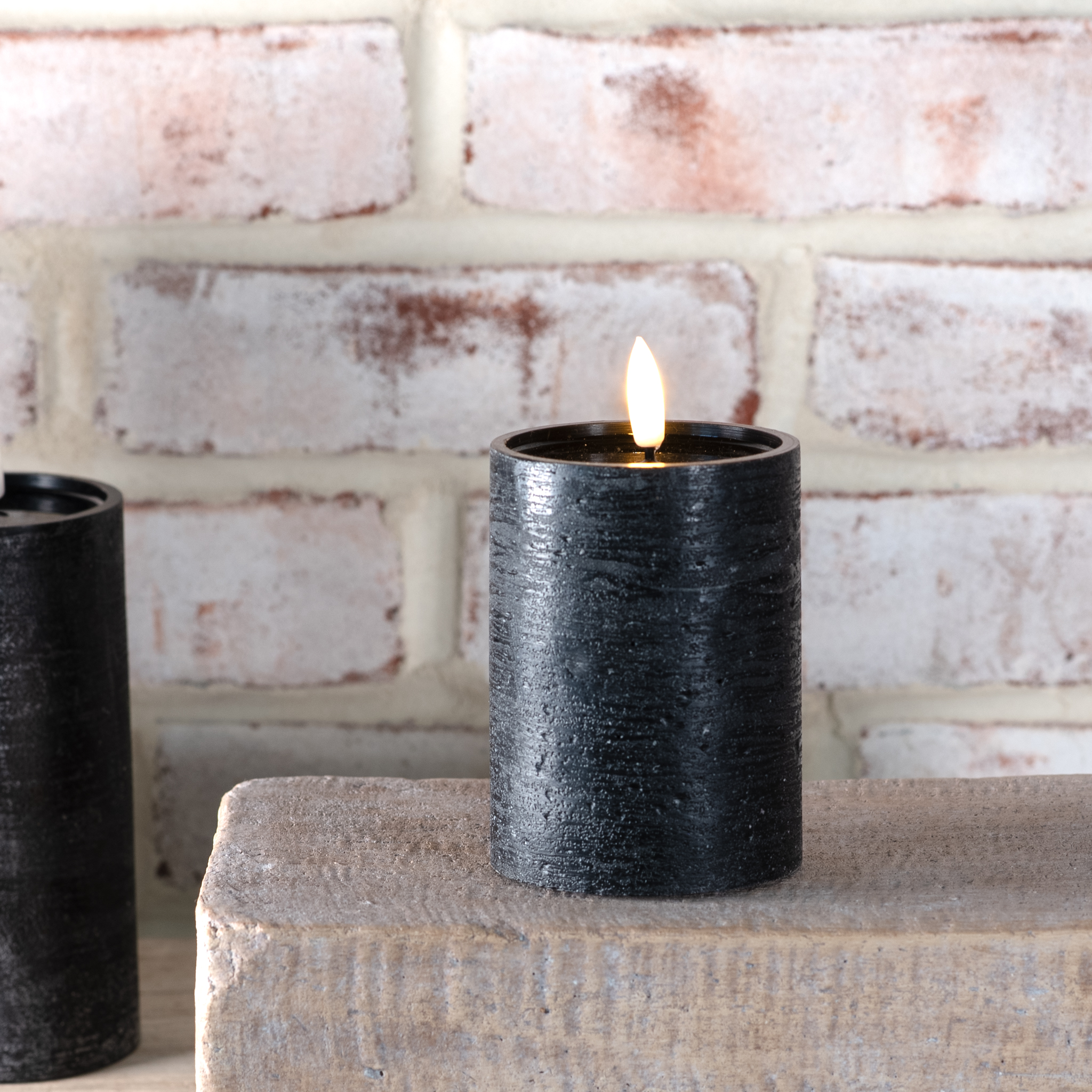 *Inner* 4" Black Led Pillar Candle