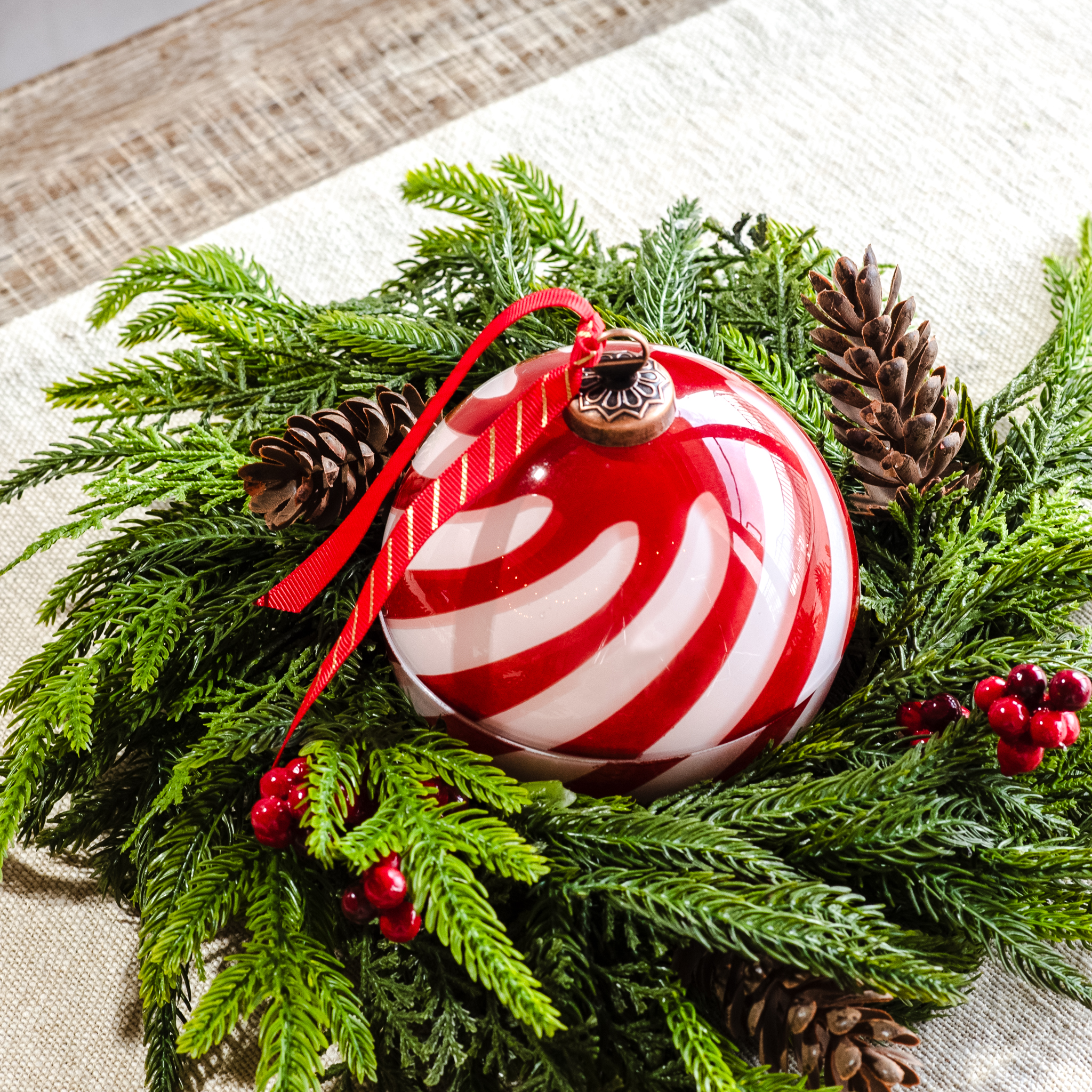 *Inner* 4.5" Peppermint Ball Glass Candle