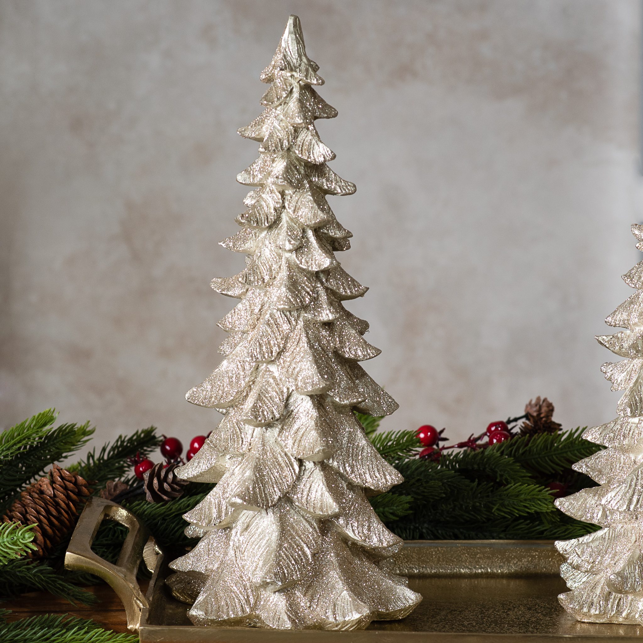 13.5" Gold Glitter Tree